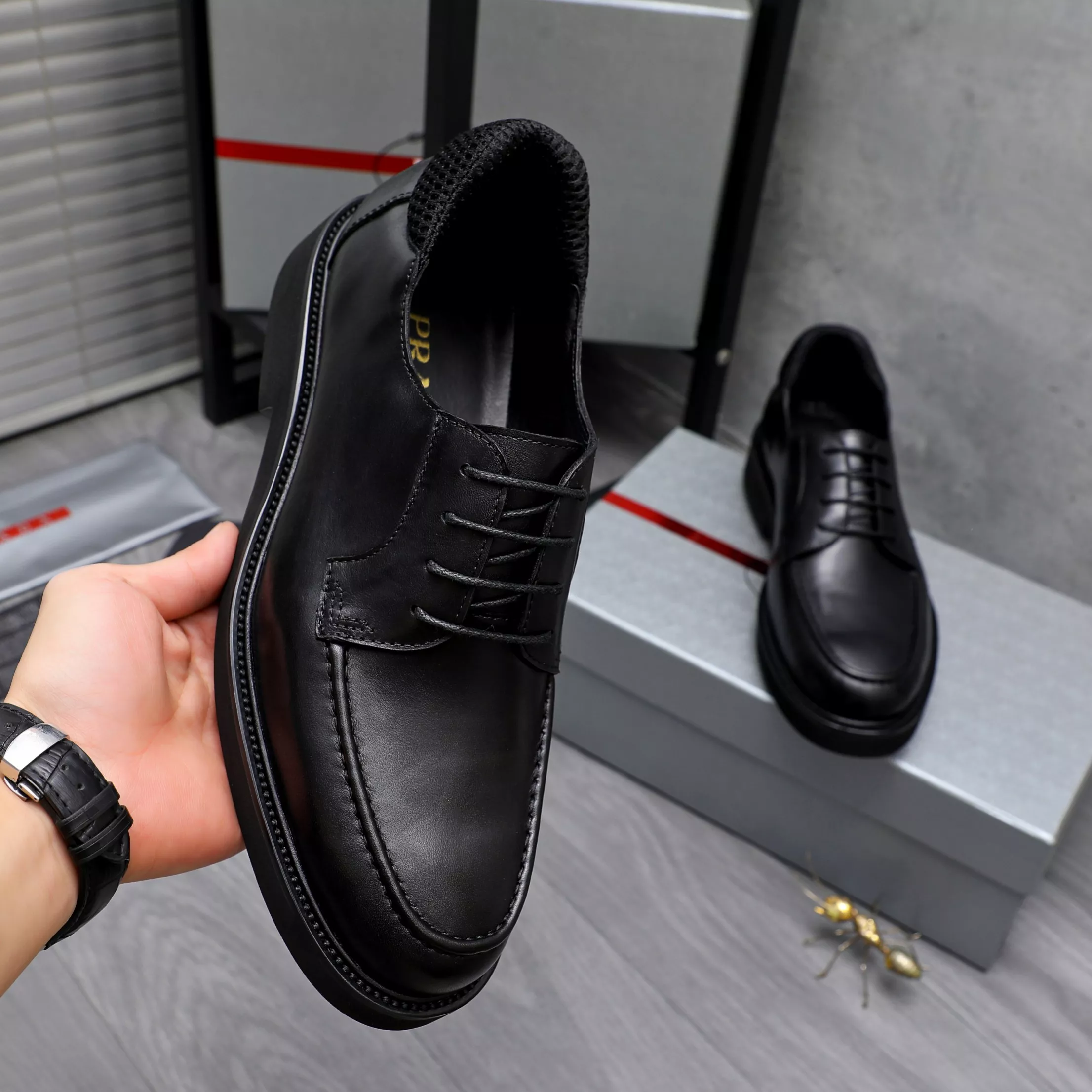 Soft 7993 Prada Leather Shoes For Men