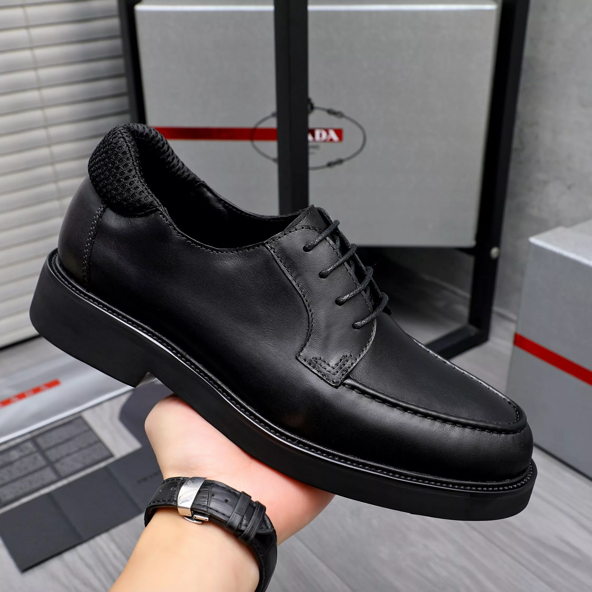 Soft 7993 Prada Leather Shoes For Men
