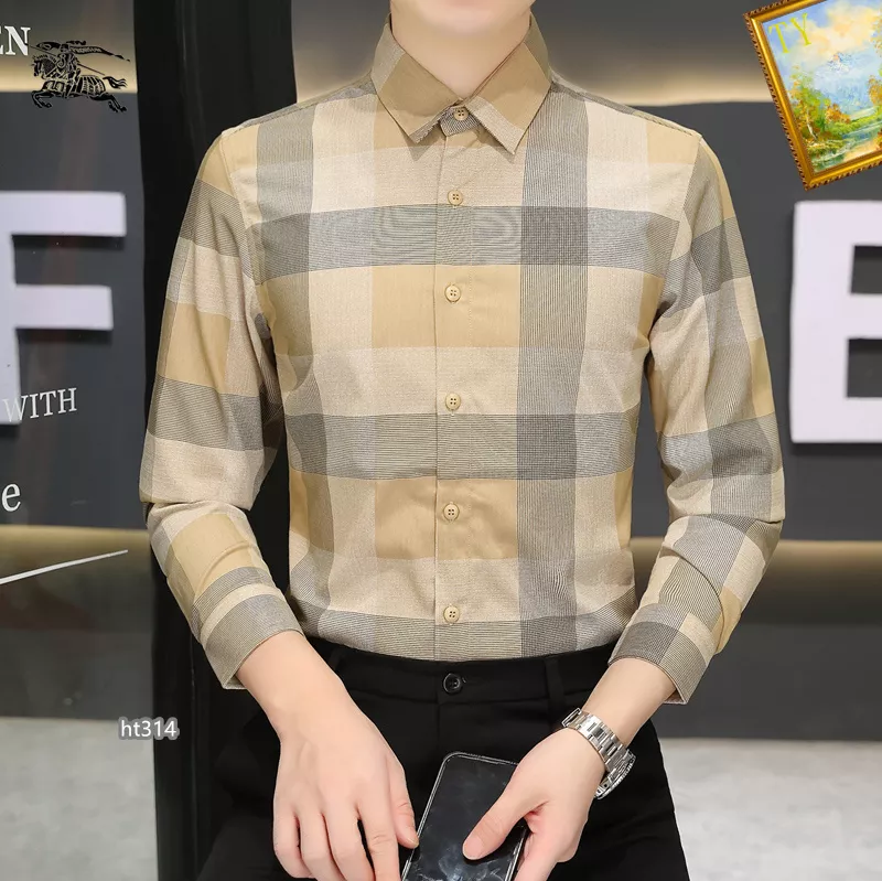 Soft 8068 Burberry Shirts Long Sleeved For Men