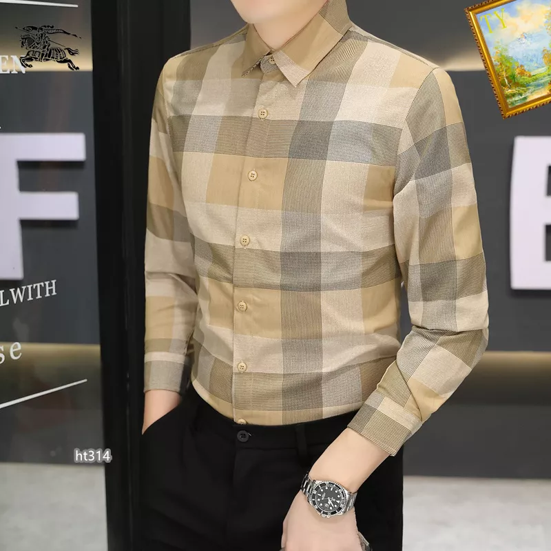 Soft 8068 Burberry Shirts Long Sleeved For Men