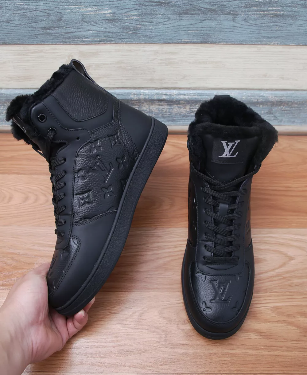 Soft 9157 Louis Vuitton High Tops Shoes For Men