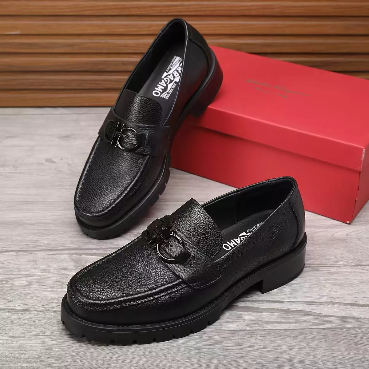 Soft 9497 Salvatore Ferragamo Leather Shoes For Men