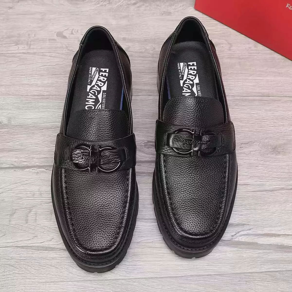 Soft 9497 Salvatore Ferragamo Leather Shoes For Men