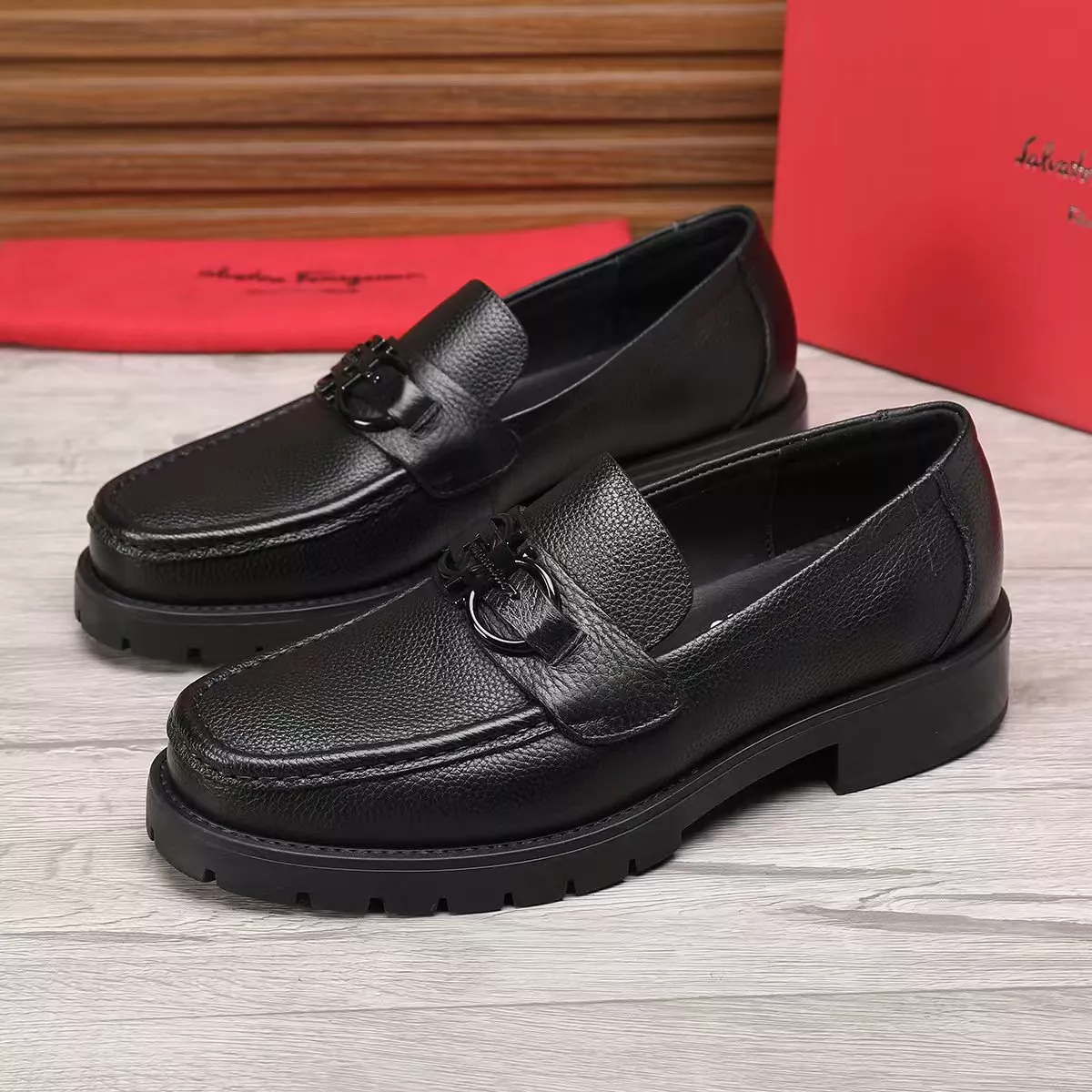 Soft 9497 Salvatore Ferragamo Leather Shoes For Men