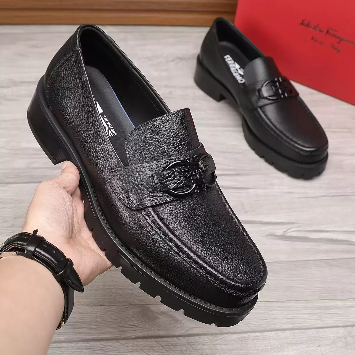 Soft 9497 Salvatore Ferragamo Leather Shoes For Men