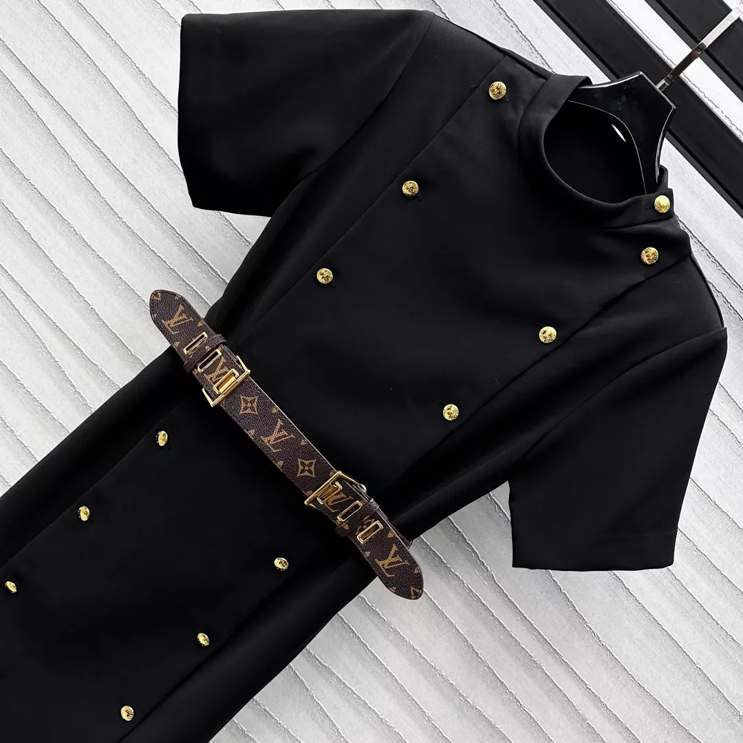 Soft 9792 Louis Vuitton LV Dresses Short Sleeved For Women