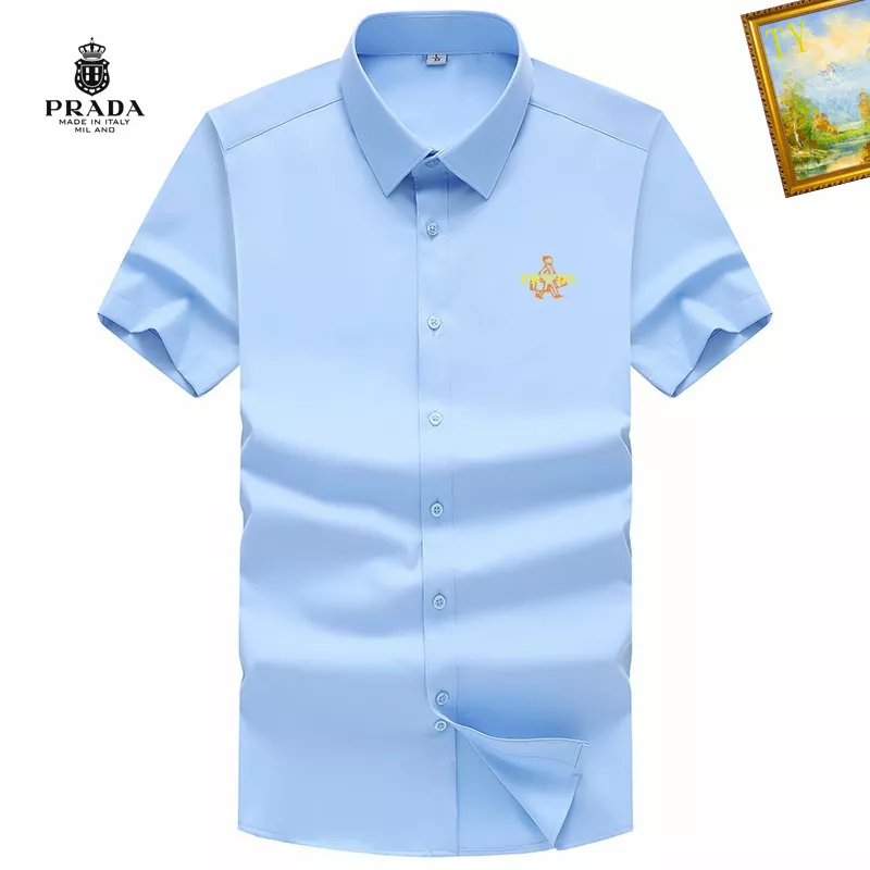 Sophisticated 7176 Prada Shirts Short Sleeved For Men