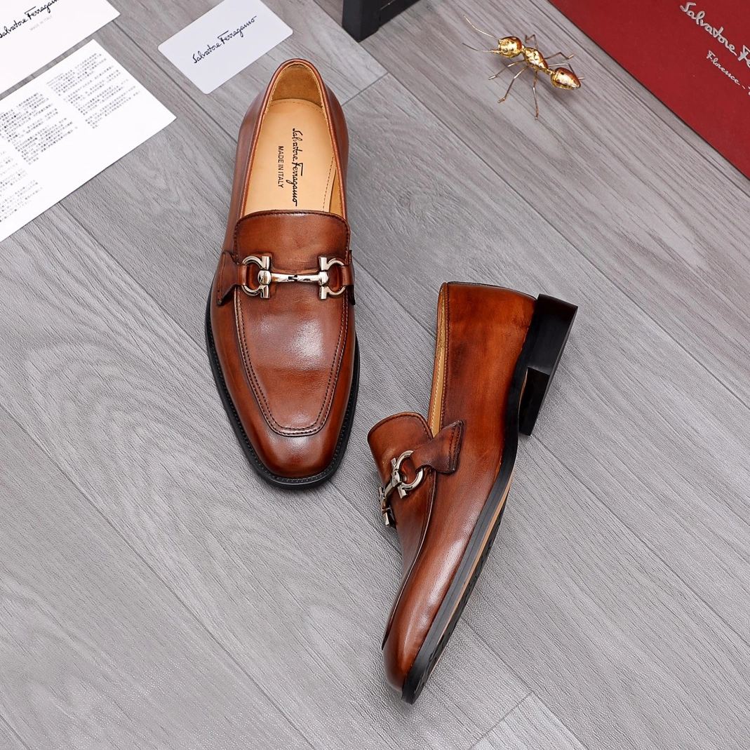 Sophisticated 7767 Salvatore Ferragamo Leather Shoes For Men