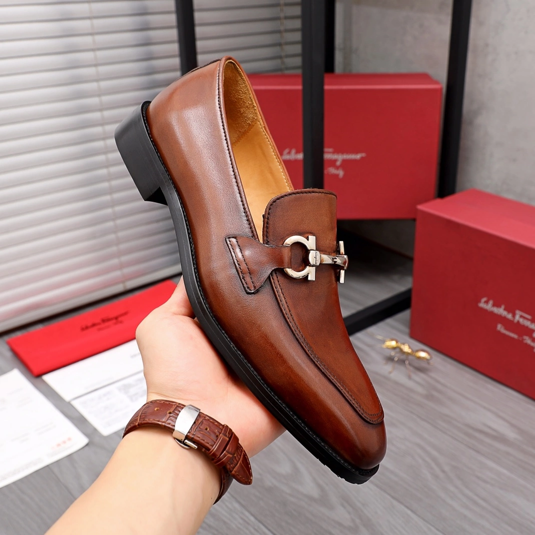 Sophisticated 7767 Salvatore Ferragamo Leather Shoes For Men