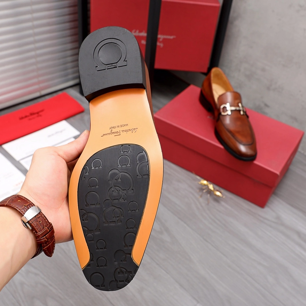 Sophisticated 7767 Salvatore Ferragamo Leather Shoes For Men