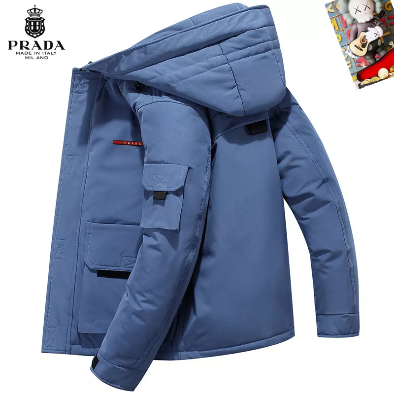 SportInspired 1669 Prada Down Feather Coat Long Sleeved For Men