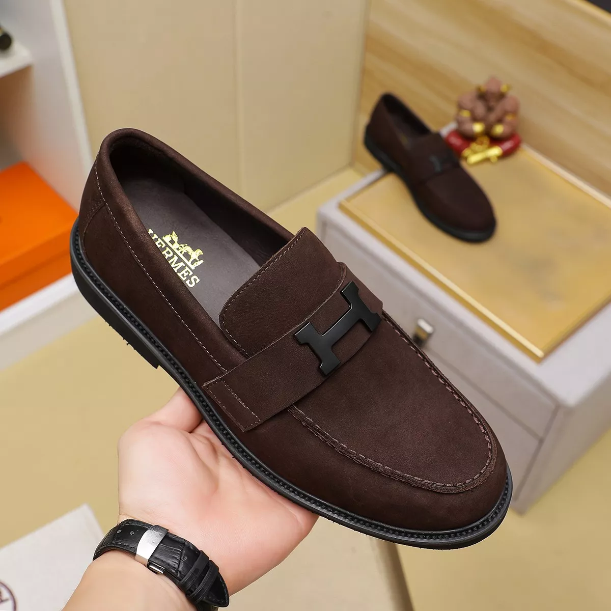SportInspired 2056 Hermes Leather Shoes For Men