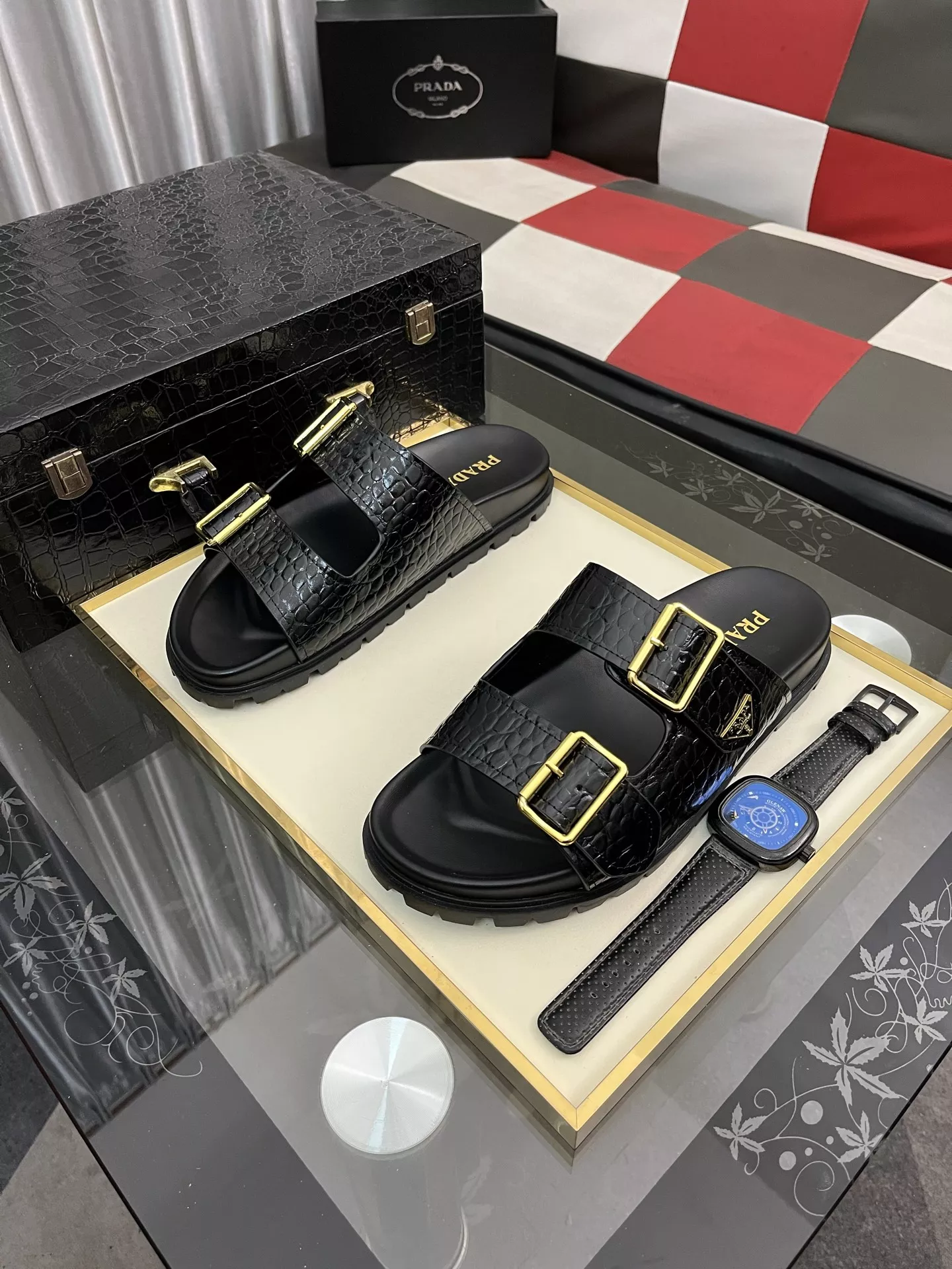 SportInspired 7422 Prada Slippers For Men