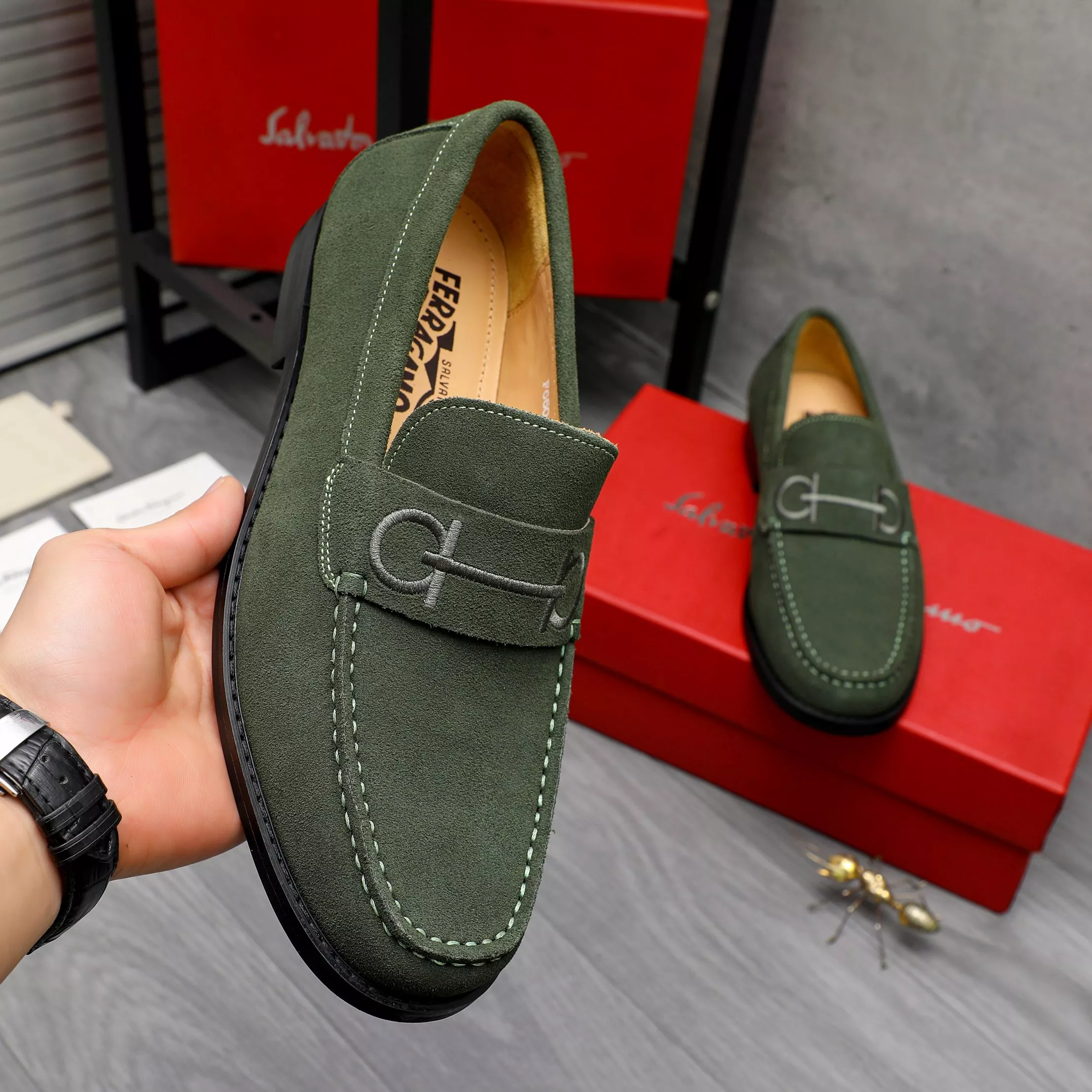 StreetReady 2150 Salvatore Ferragamo Leather Shoes For Men