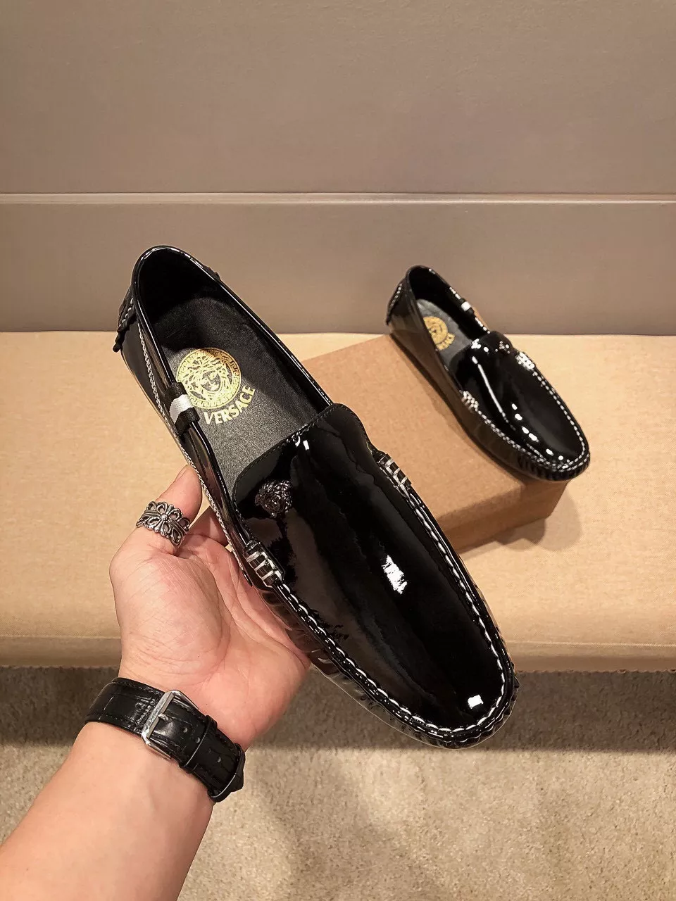 StreetReady 8556 Versace Leather Shoes For Men