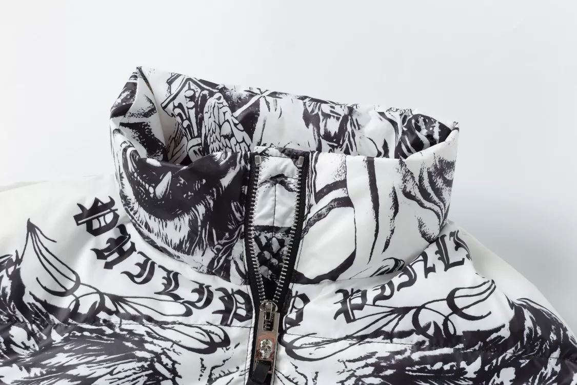 Stylish 6398 Philipp Plein PP Down Feather Coat Long Sleeved For Men