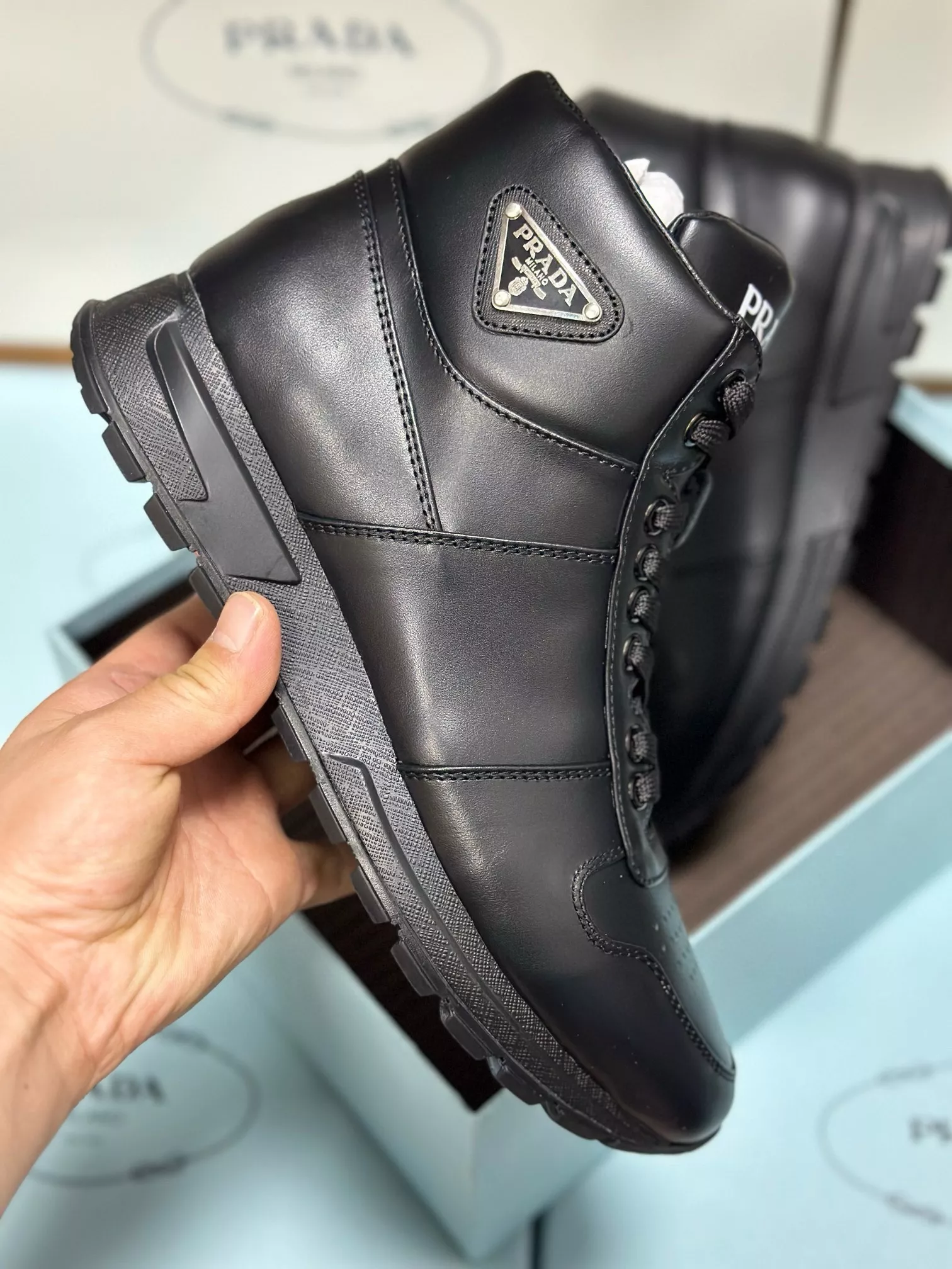 Stylish 6772 Prada High Top Shoes For Men