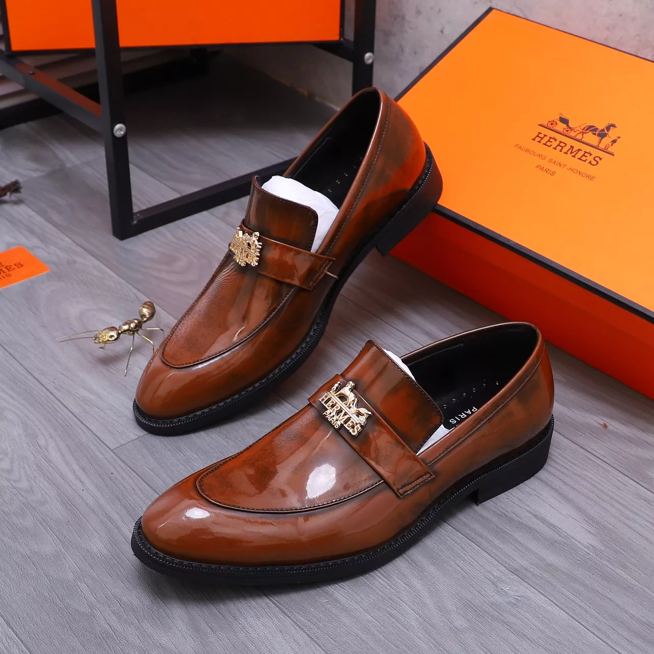 Stylish 6858 Hermes Leather Shoes For Men