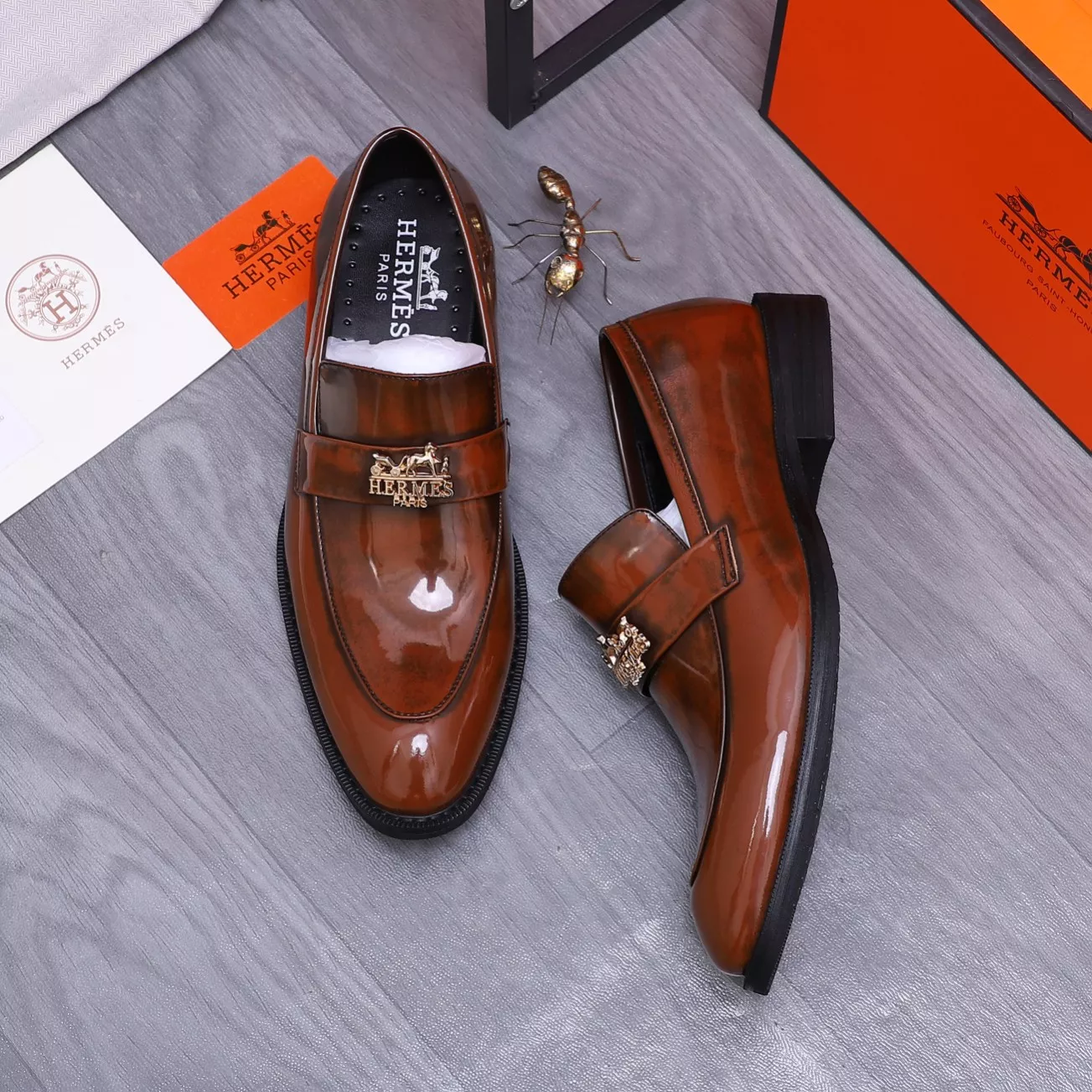 Stylish 6858 Hermes Leather Shoes For Men