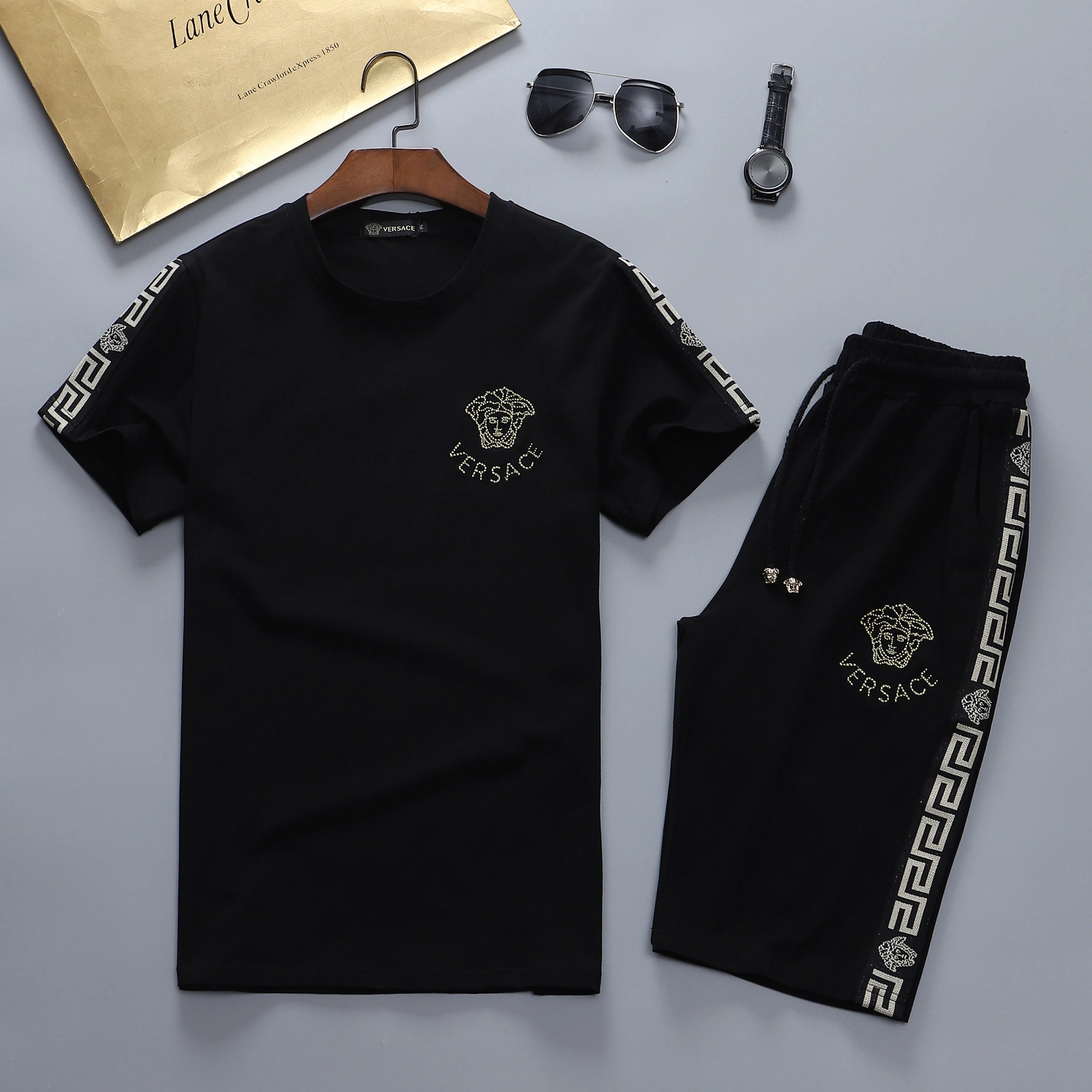 Stylish 8012 Versace Tracksuits Short Sleeved For Men