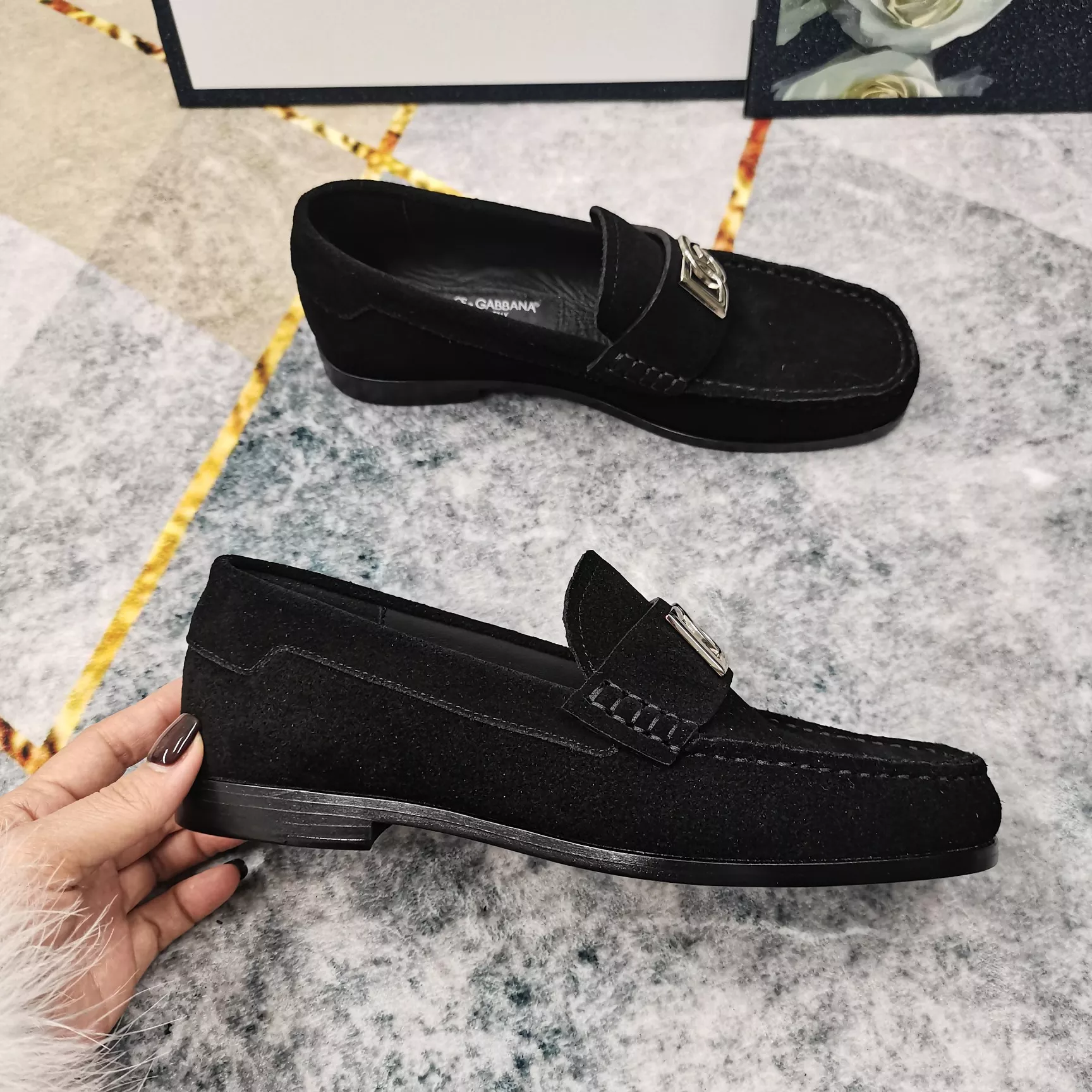 Stylish 9850 Dolce & Gabbana D&G Leather Shoes For Women