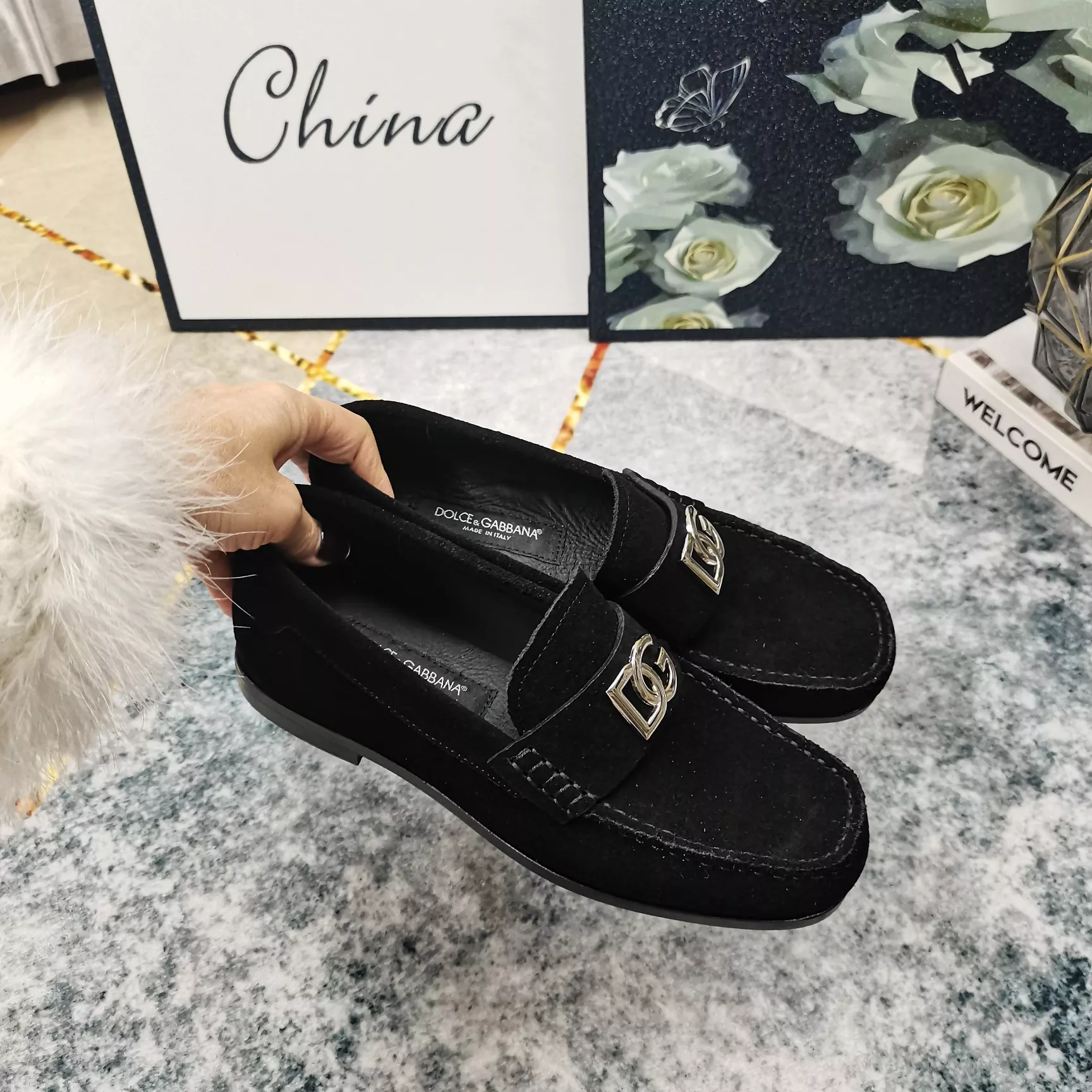 Stylish 9850 Dolce & Gabbana D&G Leather Shoes For Women