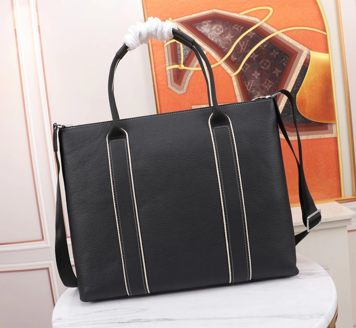 Timeless 423 Hermes AAA Man Handbags In Black
