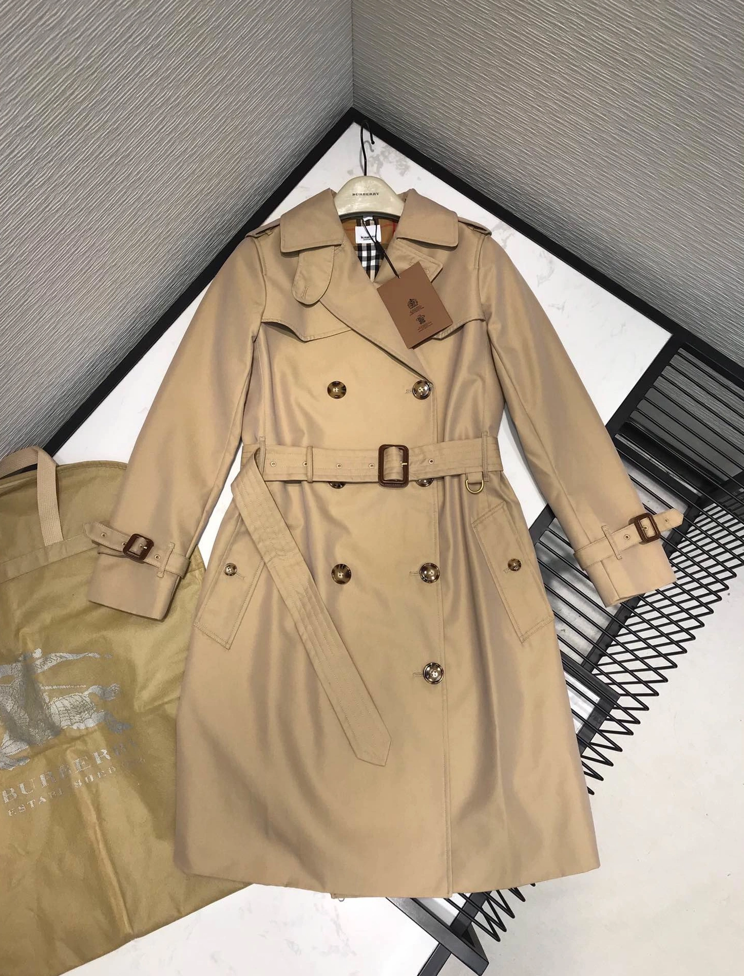 Timeless 4878 Burberry Trench Coat Long Sleeved For Women