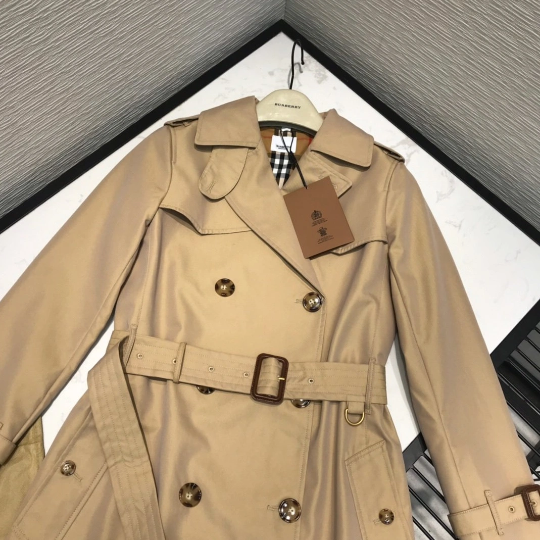 Timeless 4878 Burberry Trench Coat Long Sleeved For Women