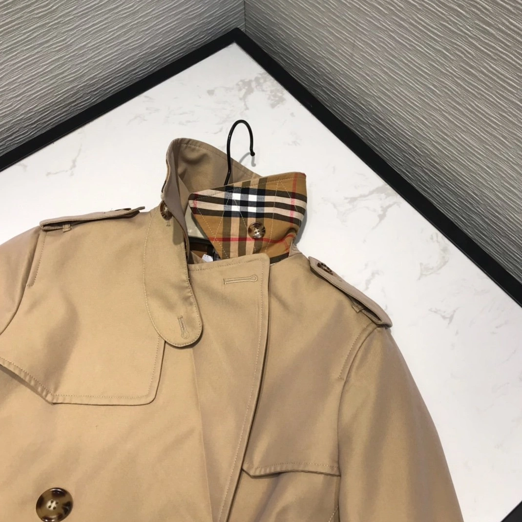 Timeless 4878 Burberry Trench Coat Long Sleeved For Women