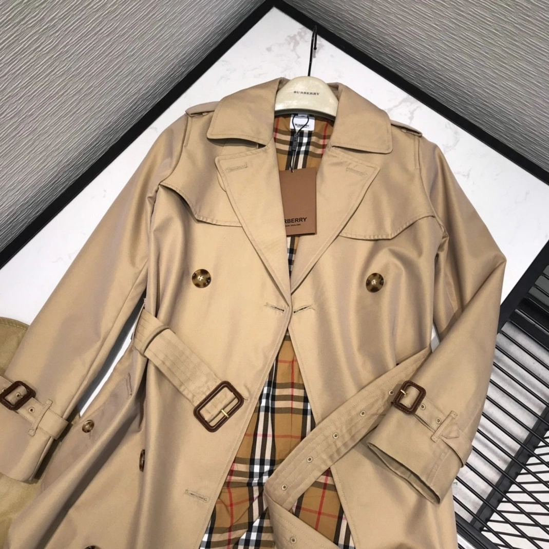 Timeless 4878 Burberry Trench Coat Long Sleeved For Women