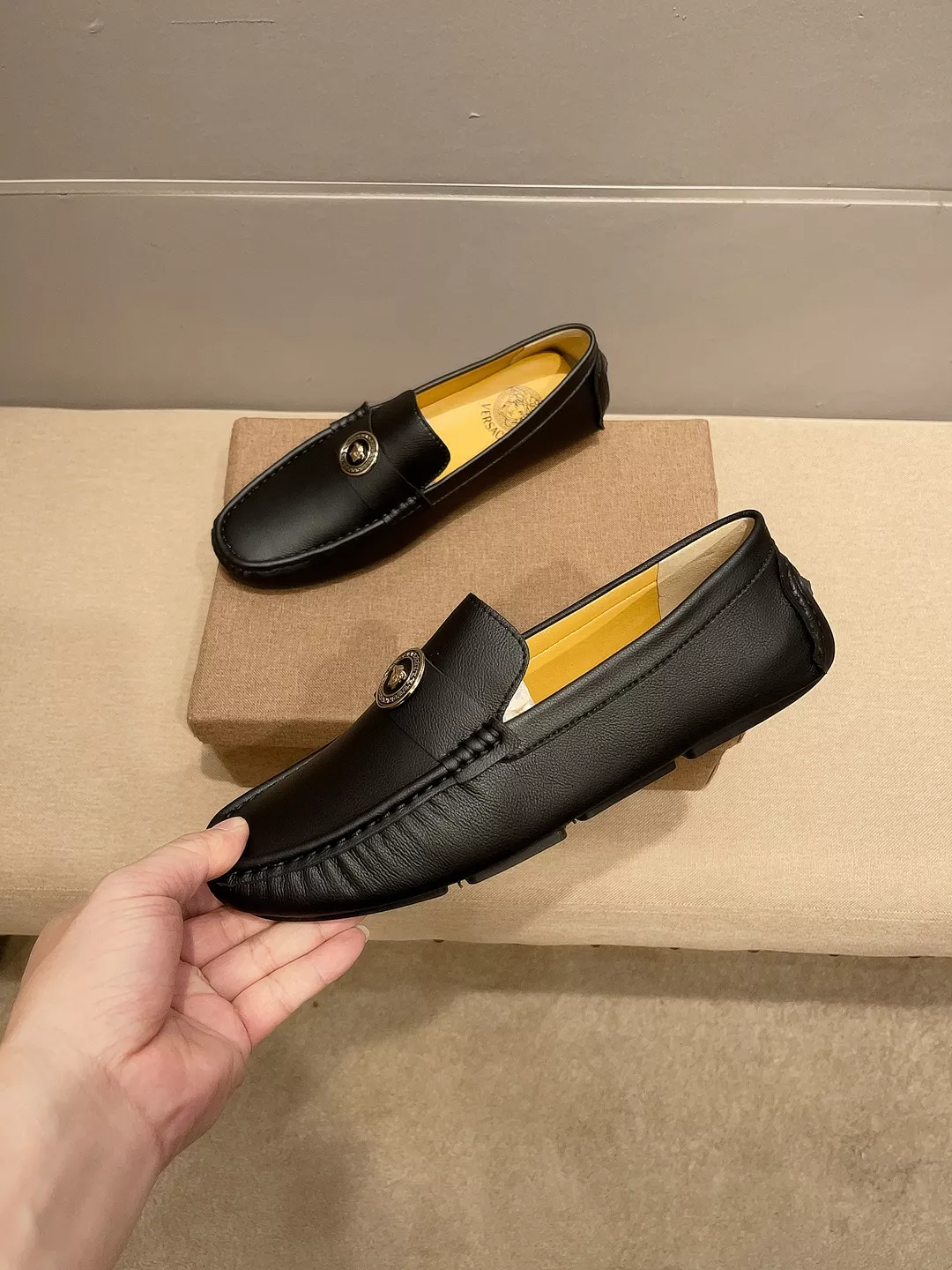 Timeless 9224 Versace Leather Shoes For Men