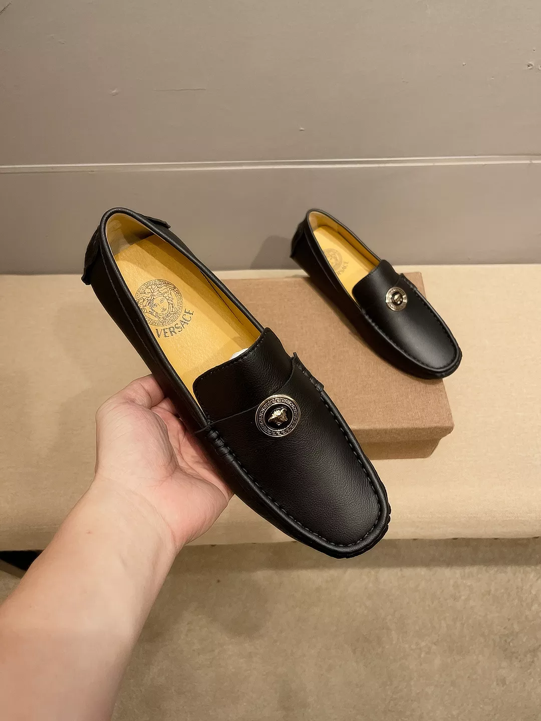 Timeless 9224 Versace Leather Shoes For Men
