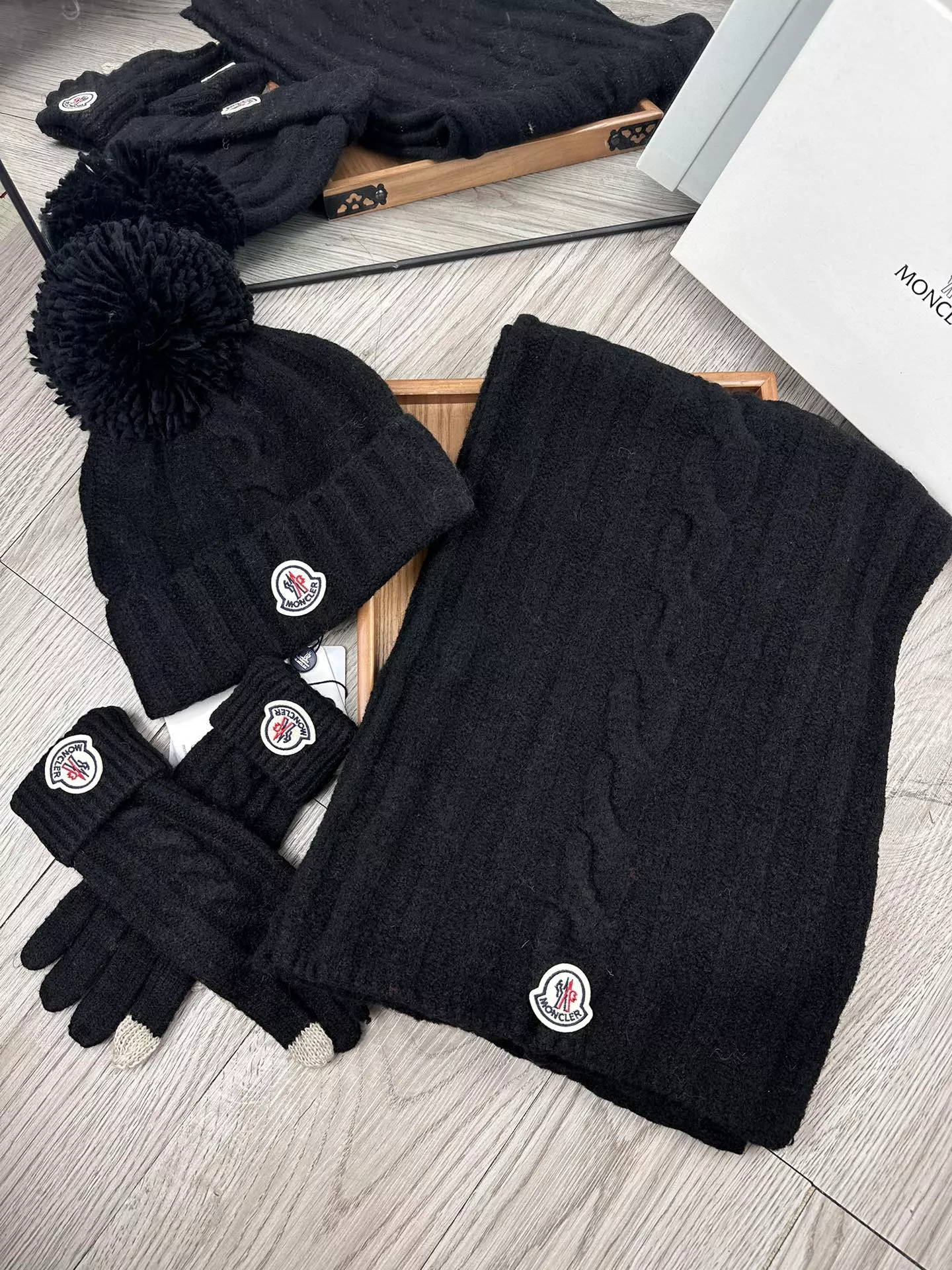 TopPick 3716 Moncler Hat and Scarf and Glove Set
