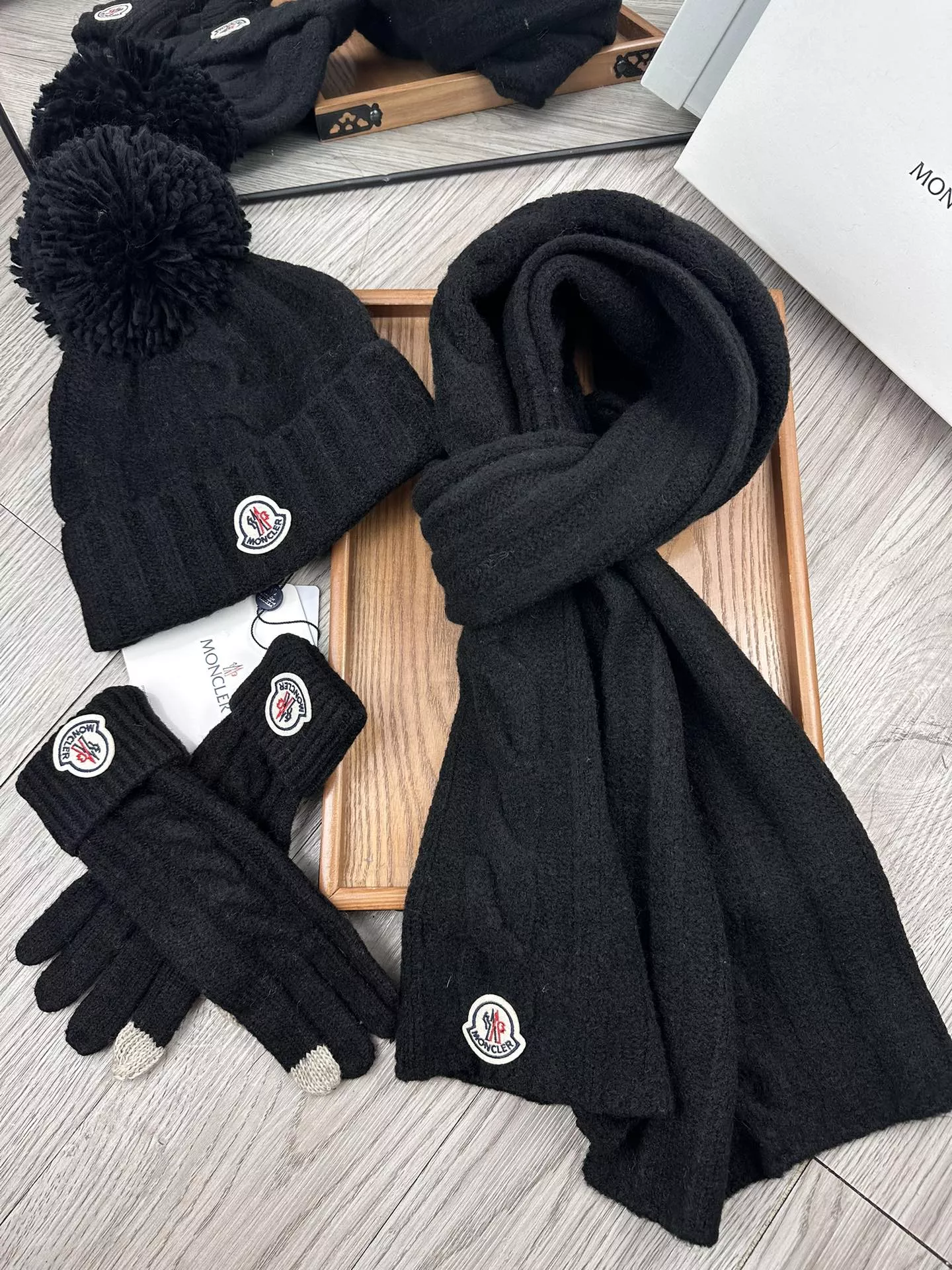 TopPick 3716 Moncler Hat and Scarf and Glove Set