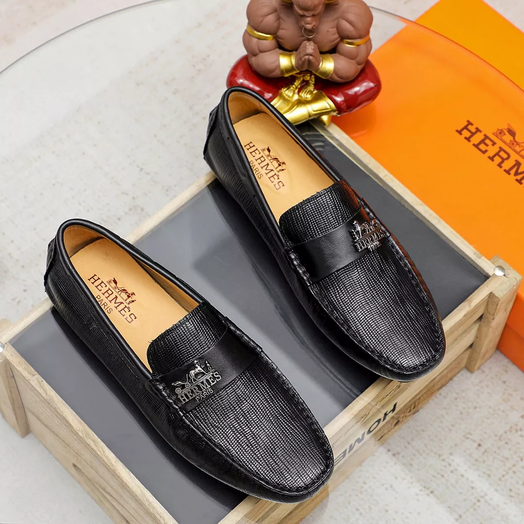 TopPick 3871 Hermes Leather Shoes For Men