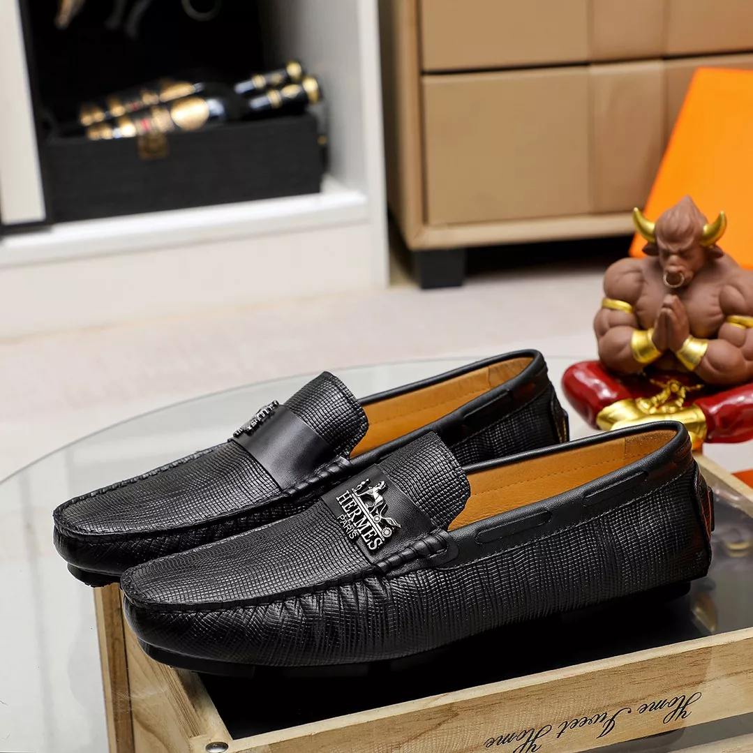 TopPick 3871 Hermes Leather Shoes For Men
