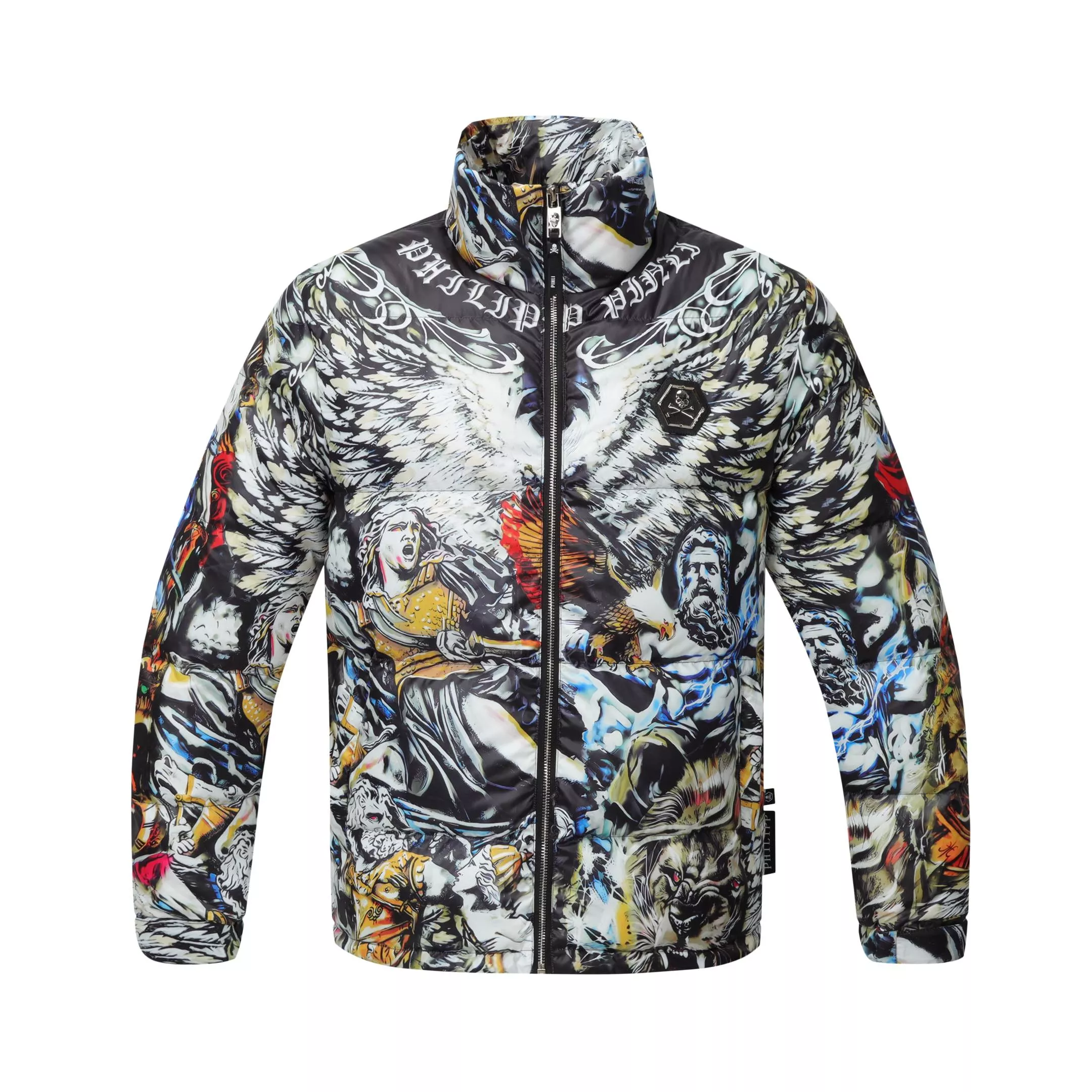 Trendsetting 126 Philipp Plein PP Down Feather Coat Long Sleeved For Men