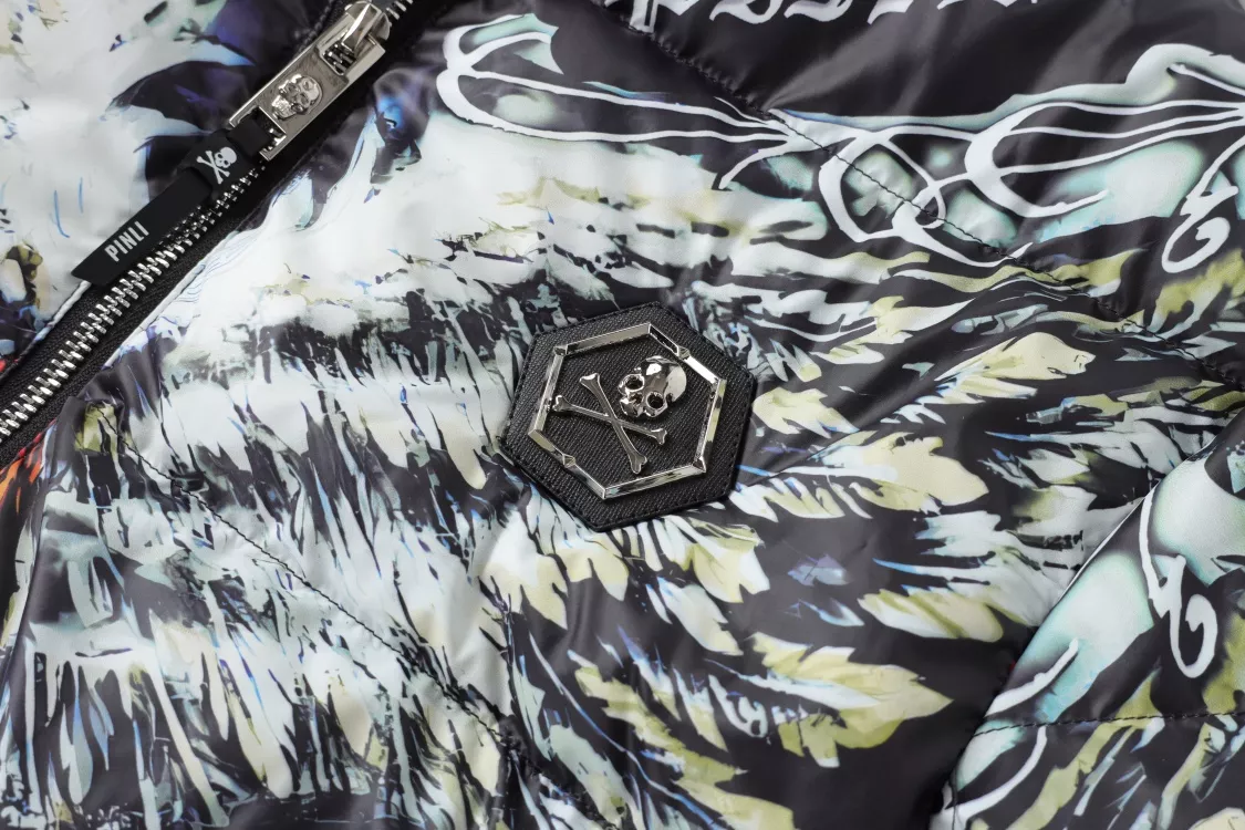 Trendsetting 126 Philipp Plein PP Down Feather Coat Long Sleeved For Men