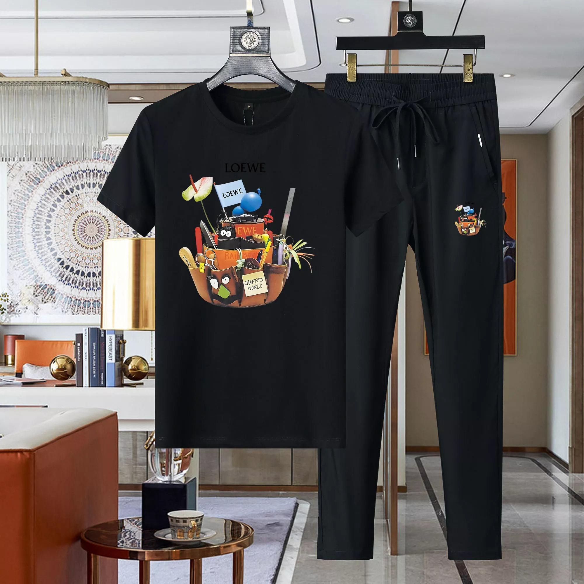 Trendsetting 2409 LOEWE Tracksuits Short Sleeved For Men