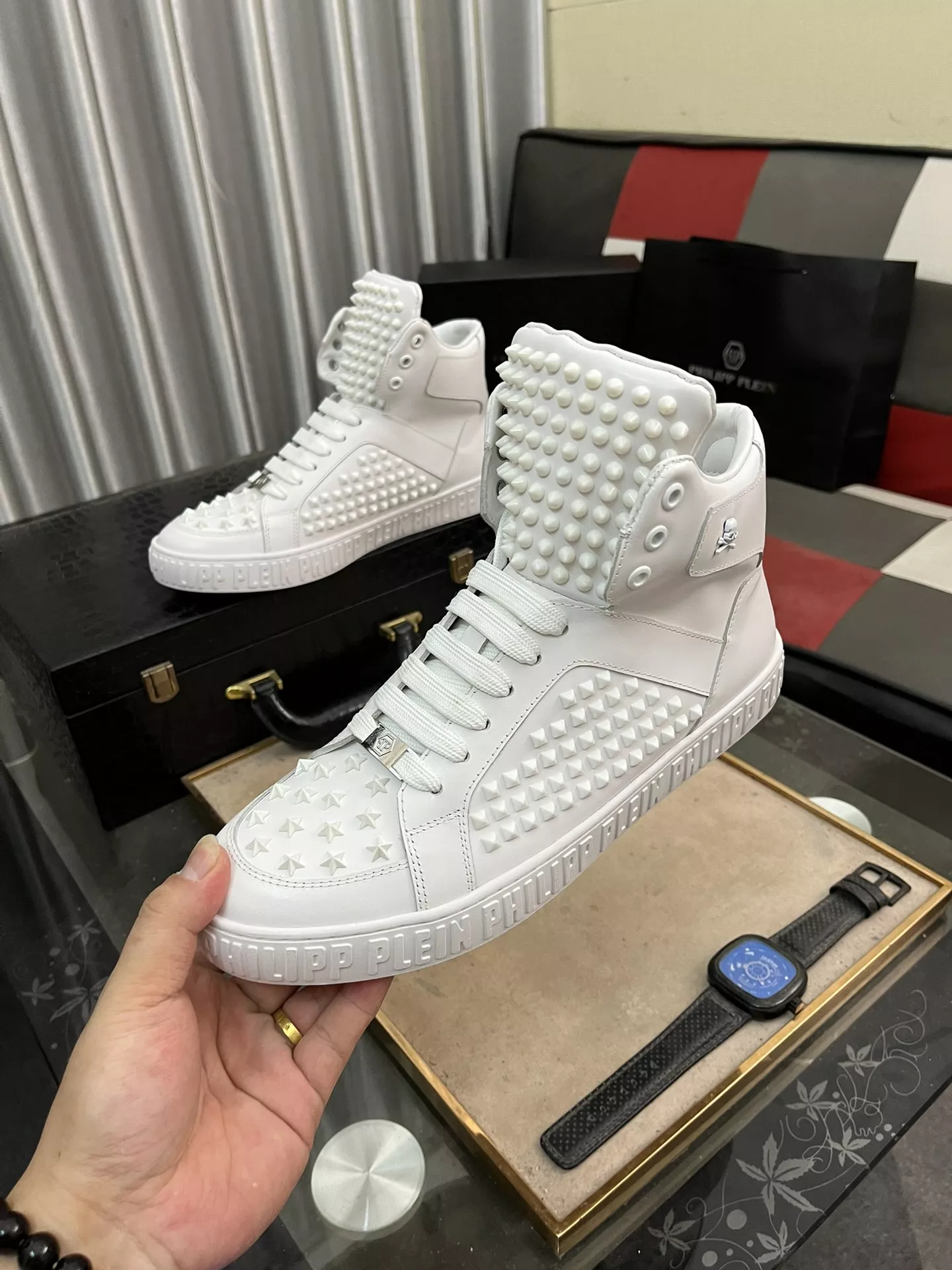 Trendsetting 6687 Philipp Plein PP High Tops Shoes For Men