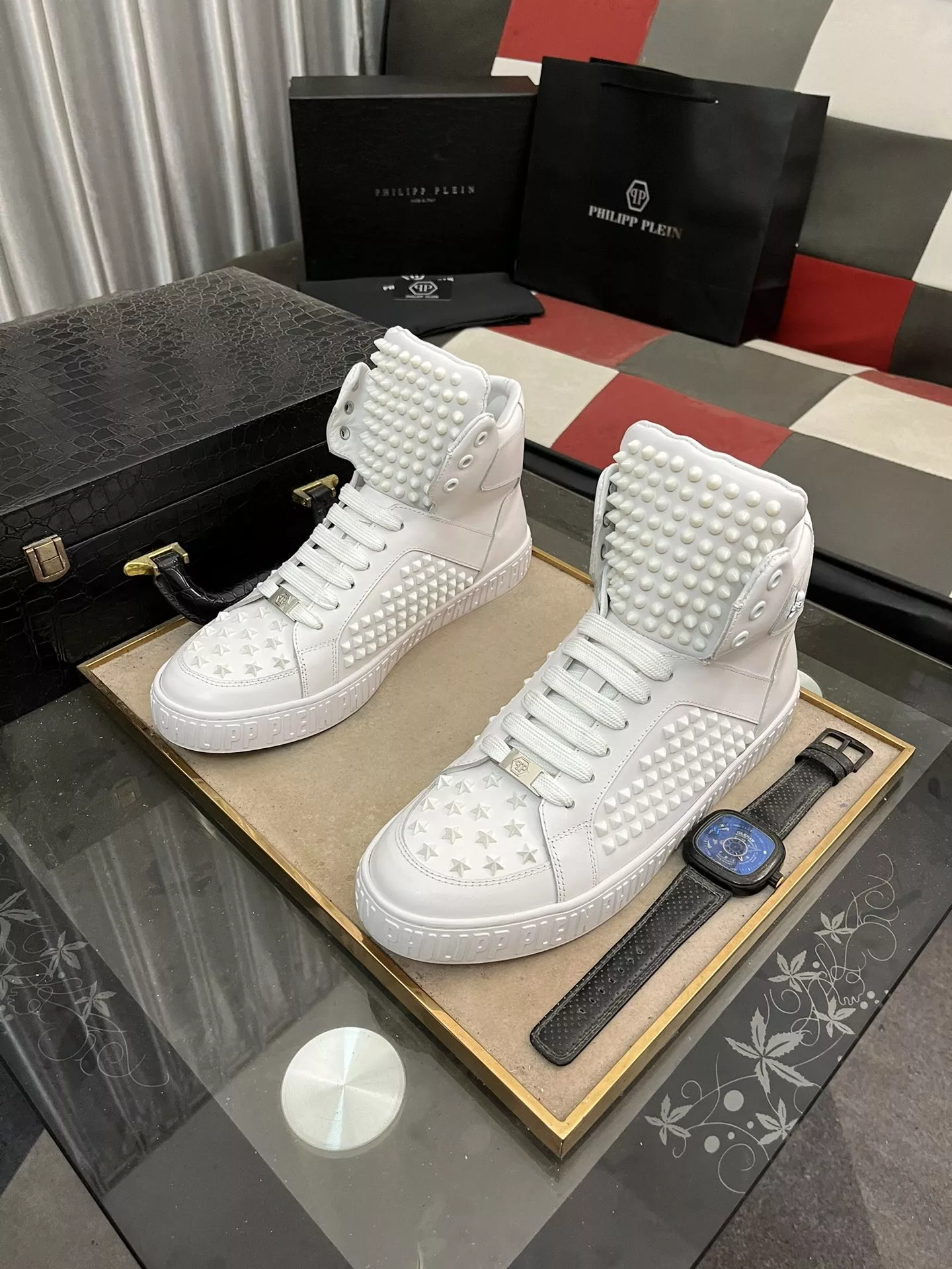 Trendsetting 6687 Philipp Plein PP High Tops Shoes For Men