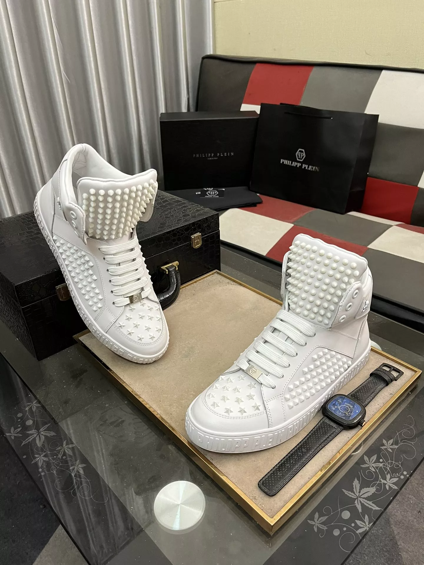Trendsetting 6687 Philipp Plein PP High Tops Shoes For Men
