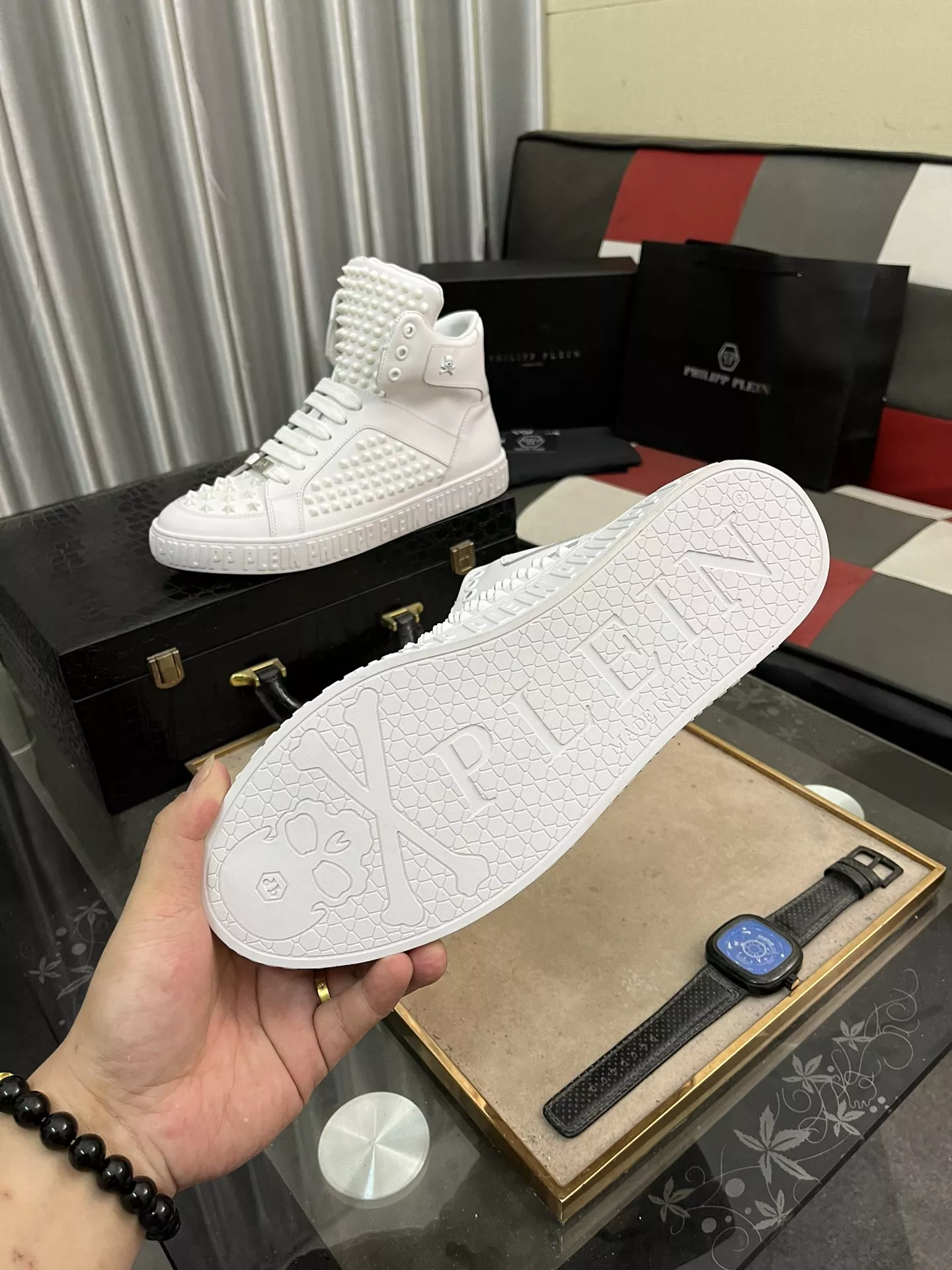 Trendsetting 6687 Philipp Plein PP High Tops Shoes For Men