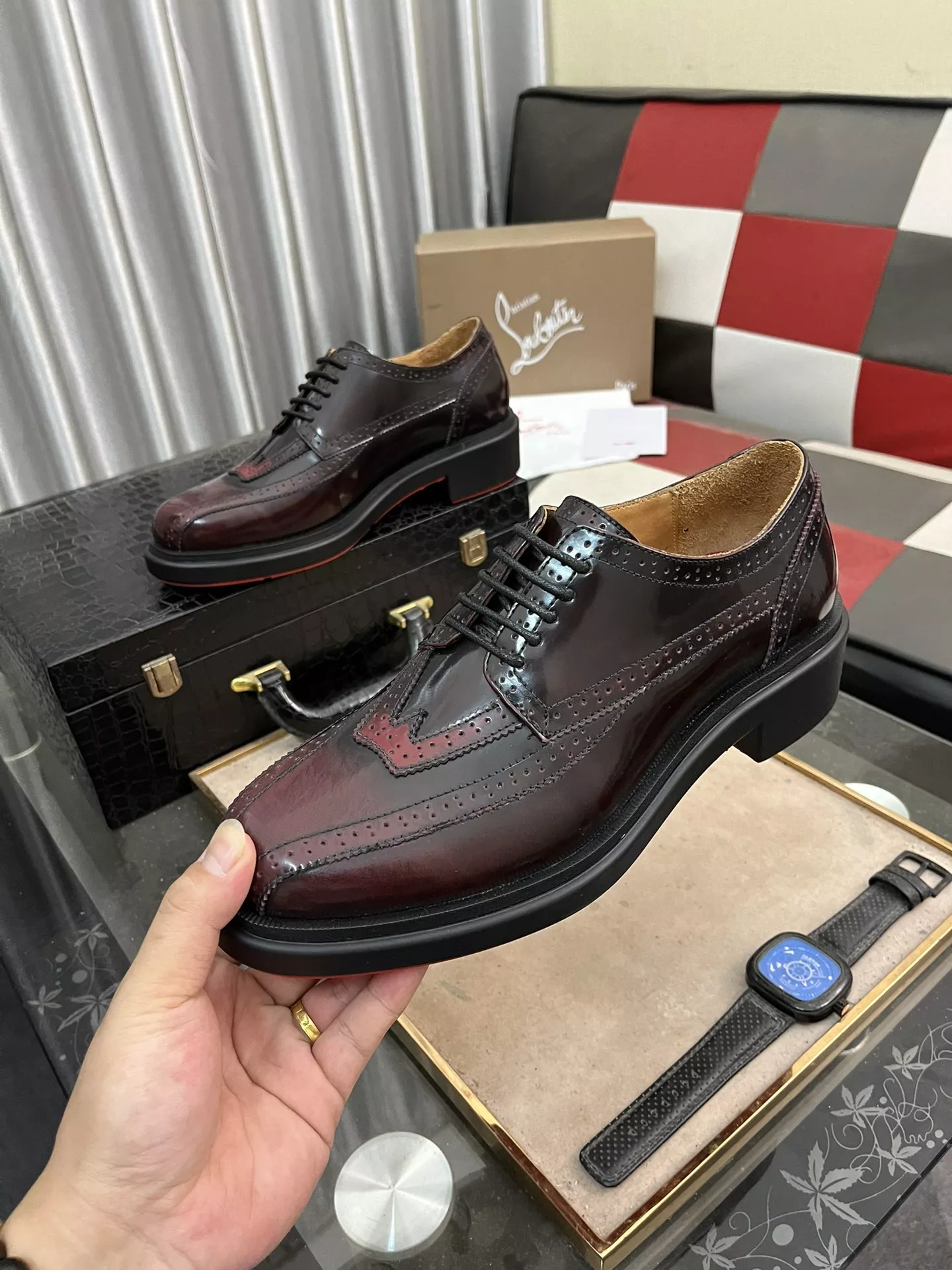 Trendsetting 7345 Christian Louboutin Leather Shoes For Men
