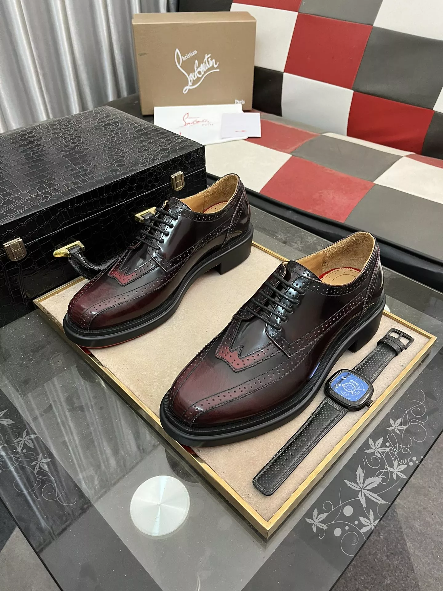 Trendsetting 7345 Christian Louboutin Leather Shoes For Men