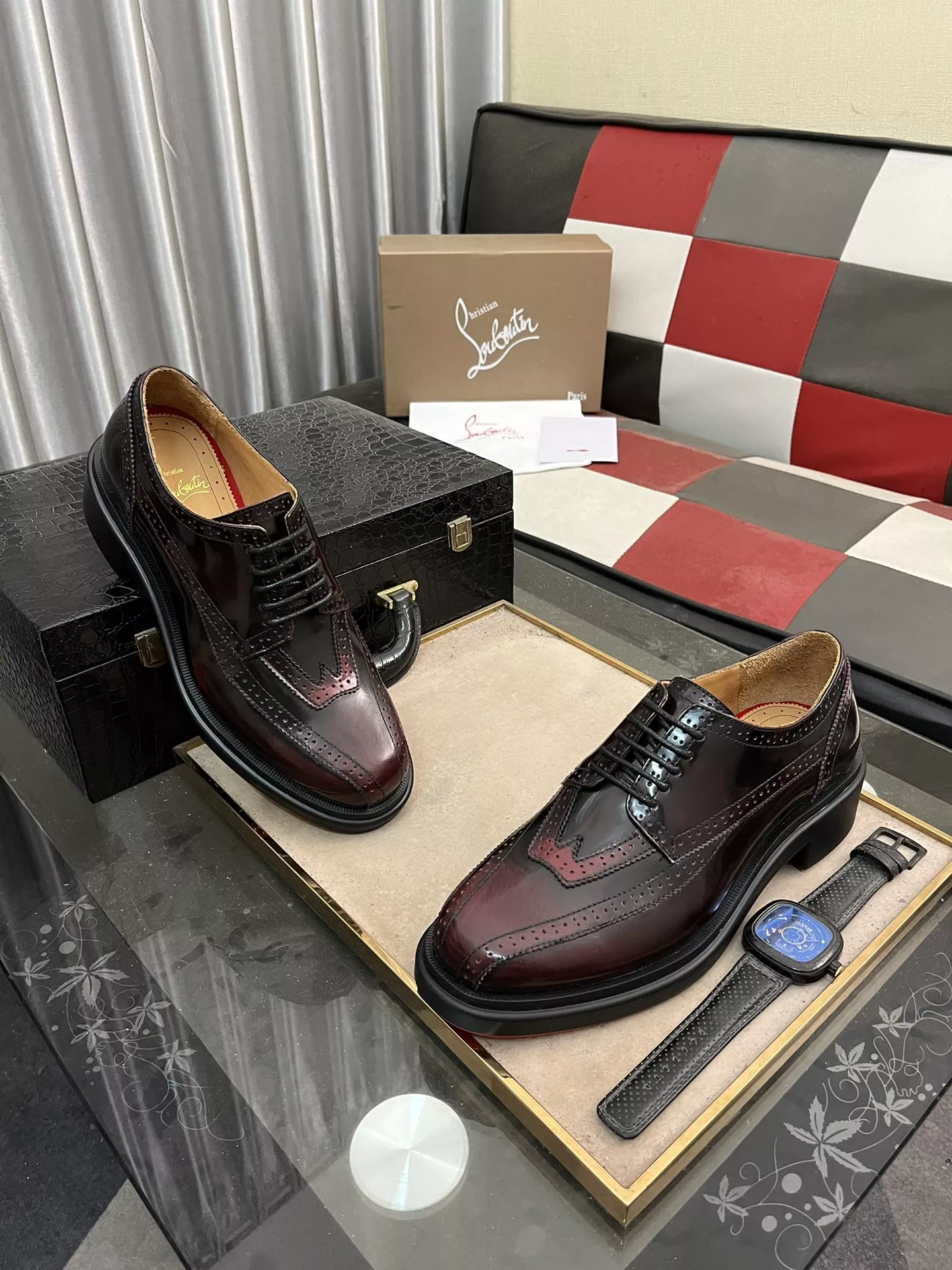 Trendsetting 7345 Christian Louboutin Leather Shoes For Men
