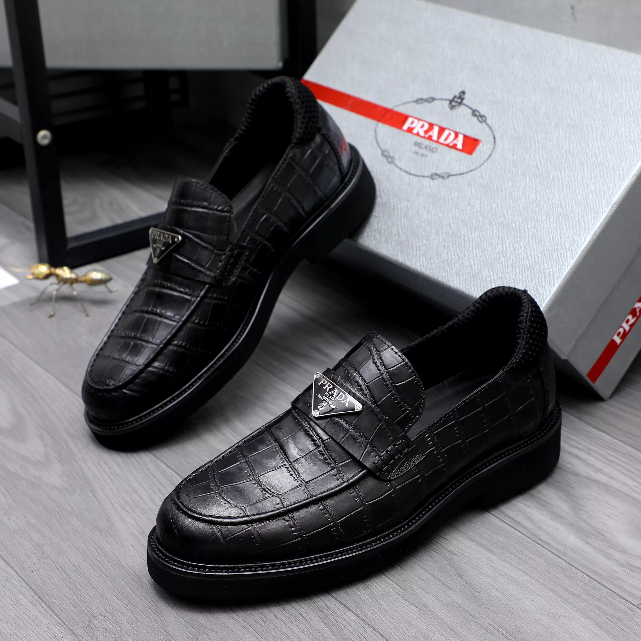 Trendy 4335 Prada Leather Shoes For Men