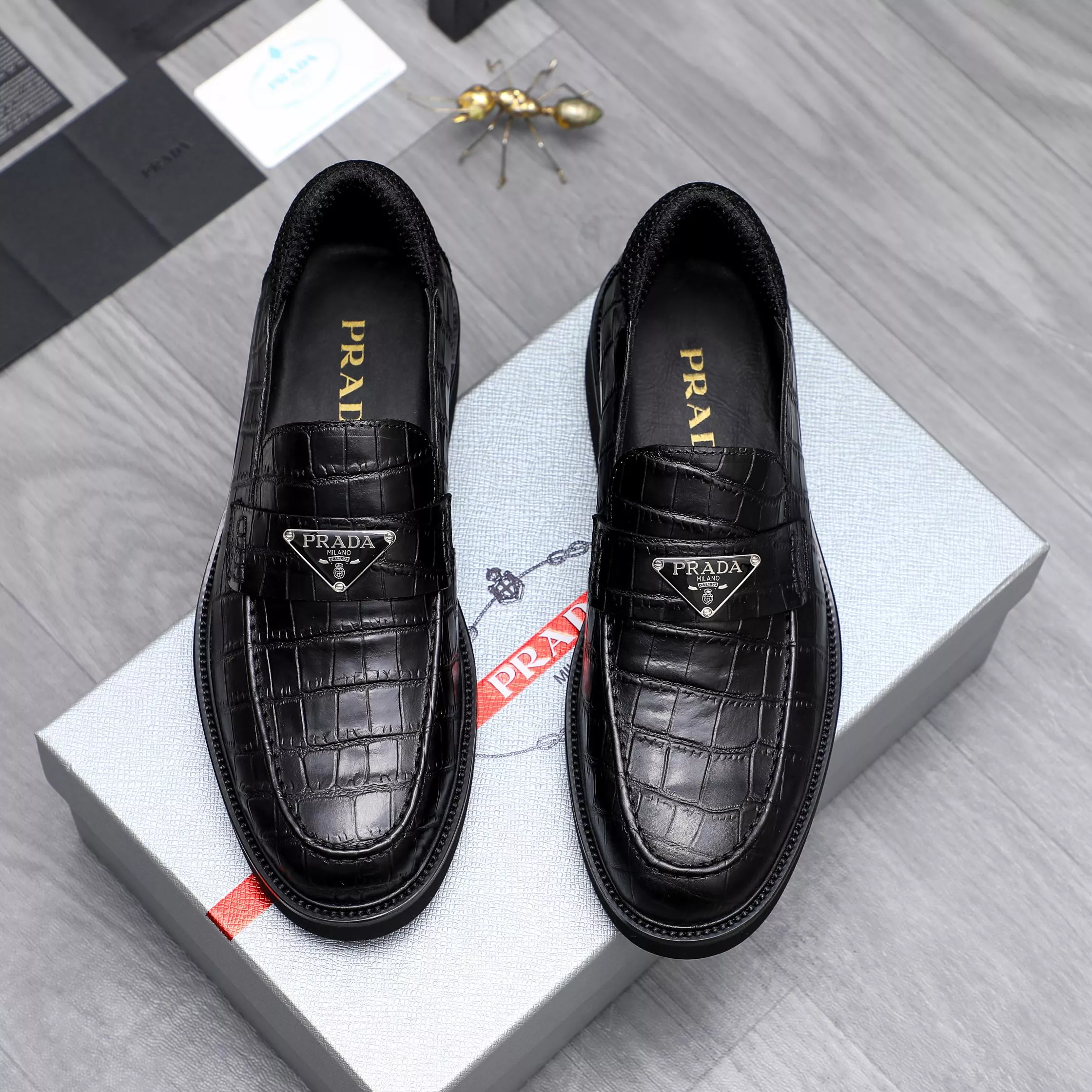 Trendy 4335 Prada Leather Shoes For Men