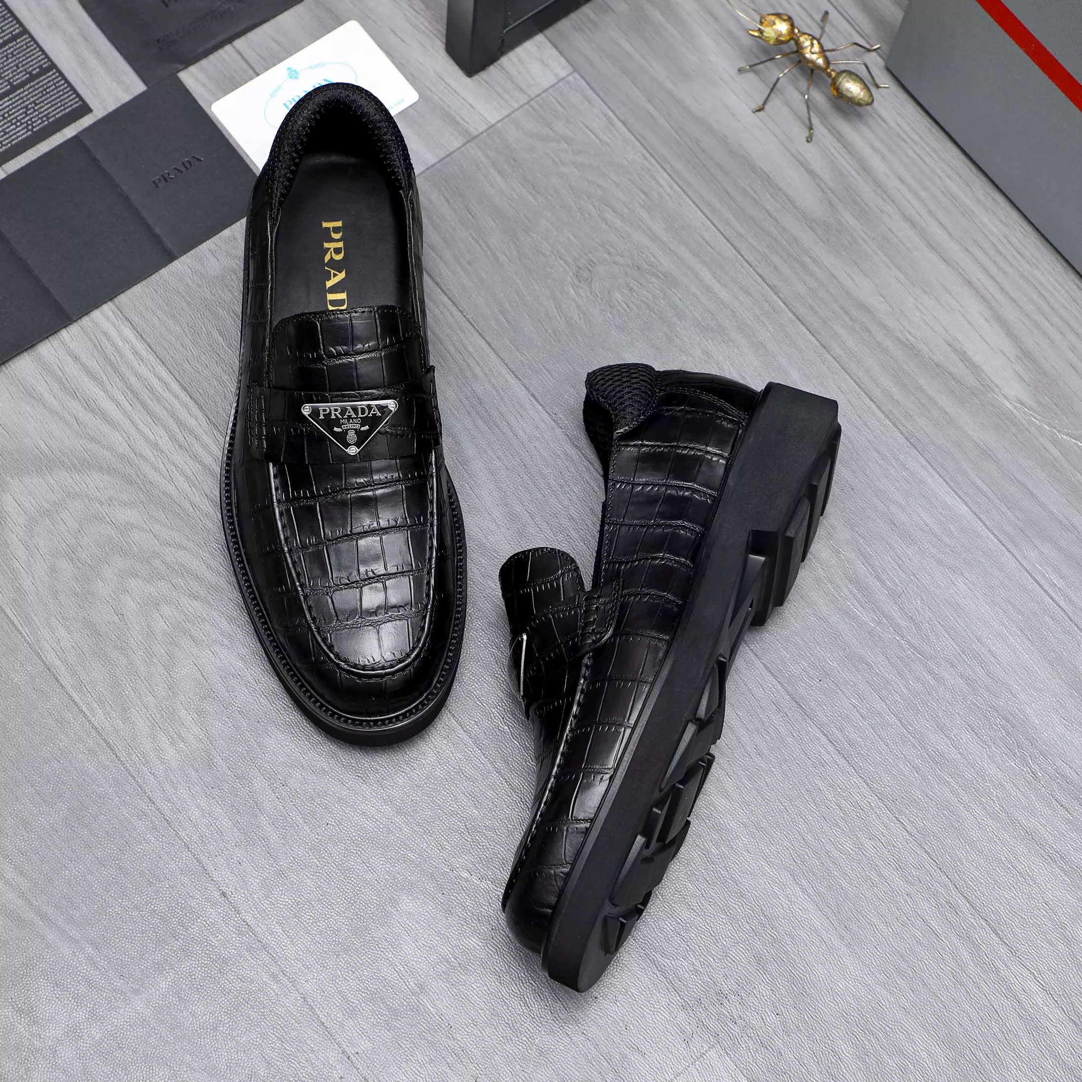 Trendy 4335 Prada Leather Shoes For Men